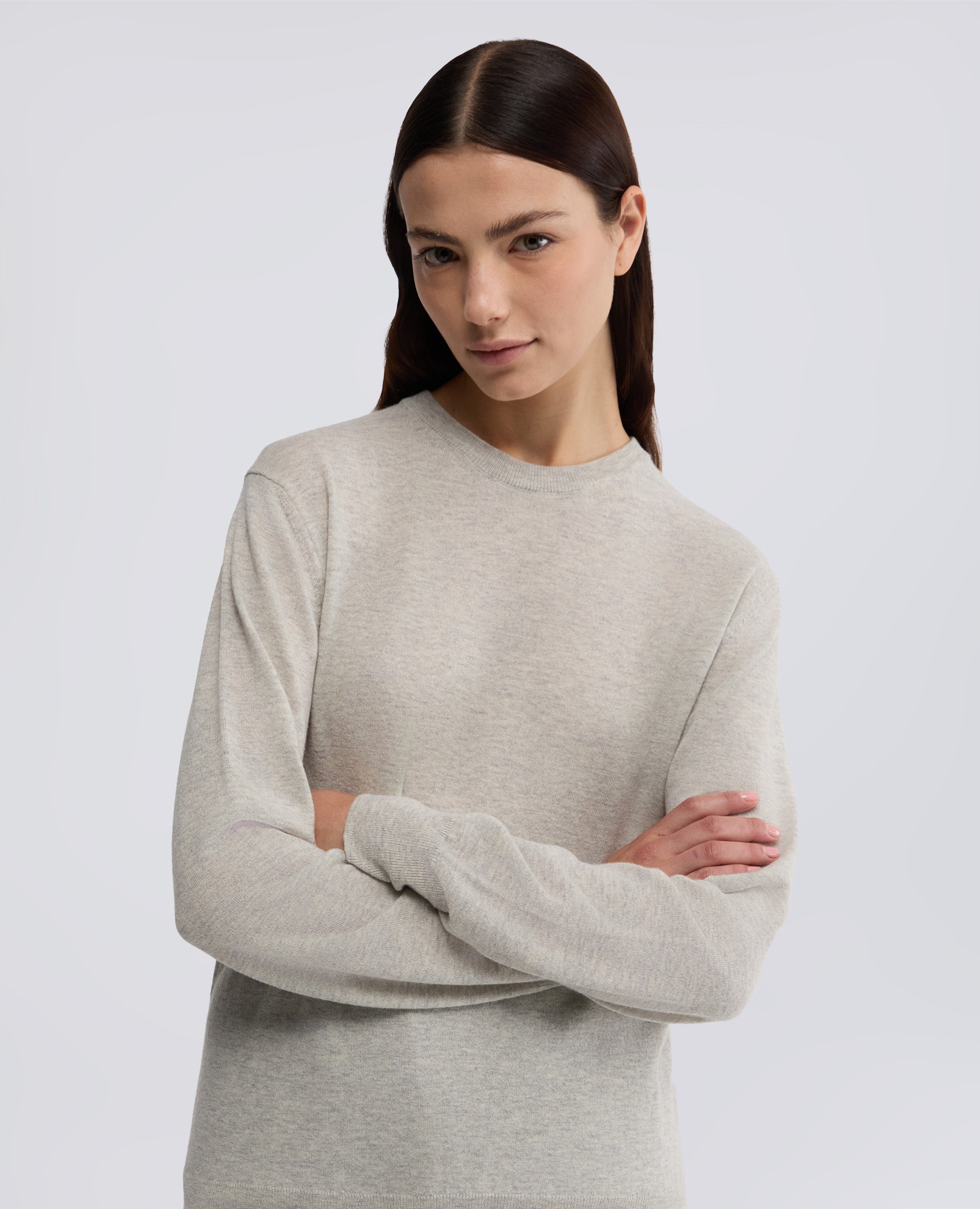 MAGLIA GIROCOLLO IN LANA E CASHMERE-MELANGE-MELANGE-MELANGE-MELANGE-MELANGE