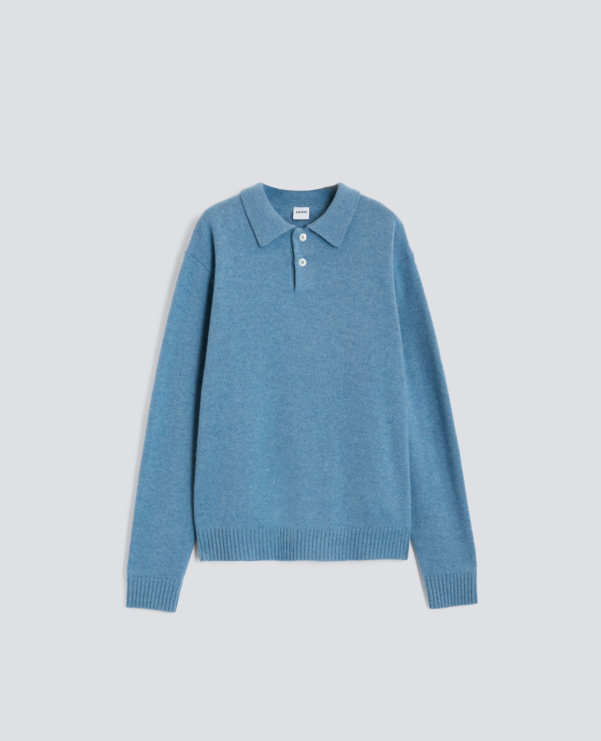 POLO IN CASHMERE-AZZURRO-SKY BLUE-AZUL CLARO-HIMMELBLAU-BLEU CIEL