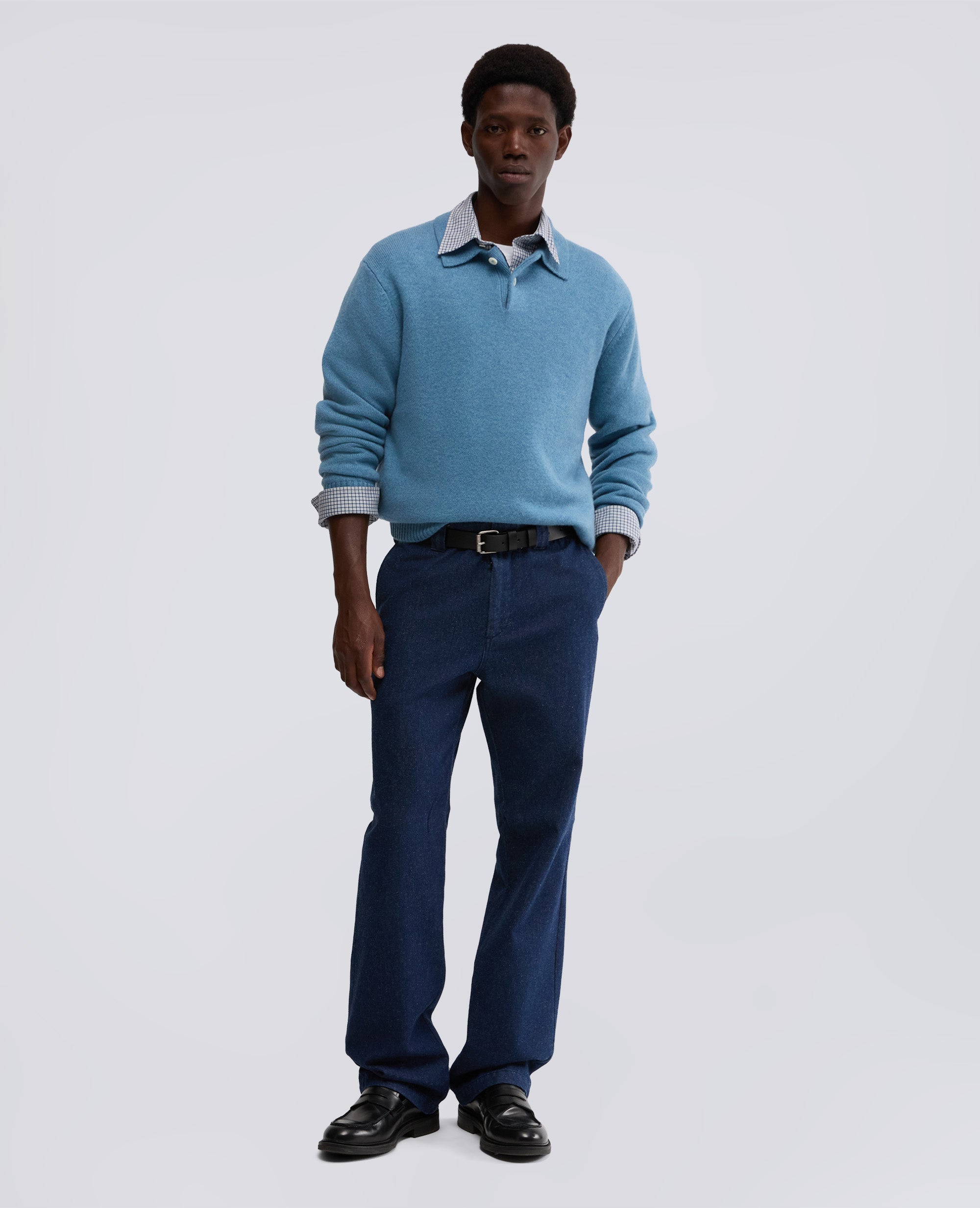 POLO IN CASHMERE-AZZURRO-SKY BLUE-AZUL CLARO-HIMMELBLAU-BLEU CIEL