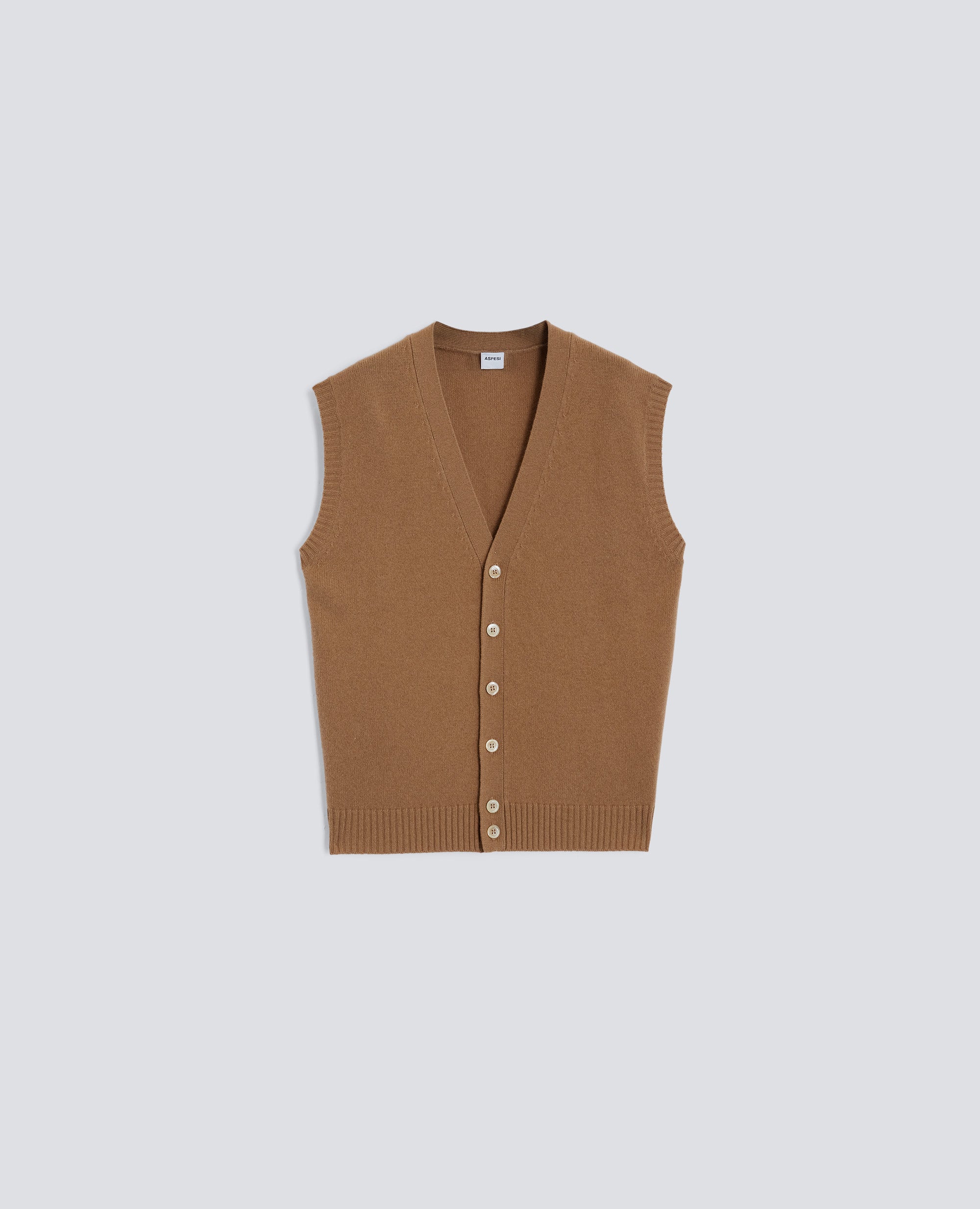 GILET IN CASHMERE-CAMMELLO-CAMEL-CAMELLO-KAMEL-CAMEL