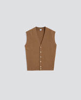 GILET IN CASHMERE-CAMMELLO-CAMEL-CAMELLO-KAMEL-CAMEL