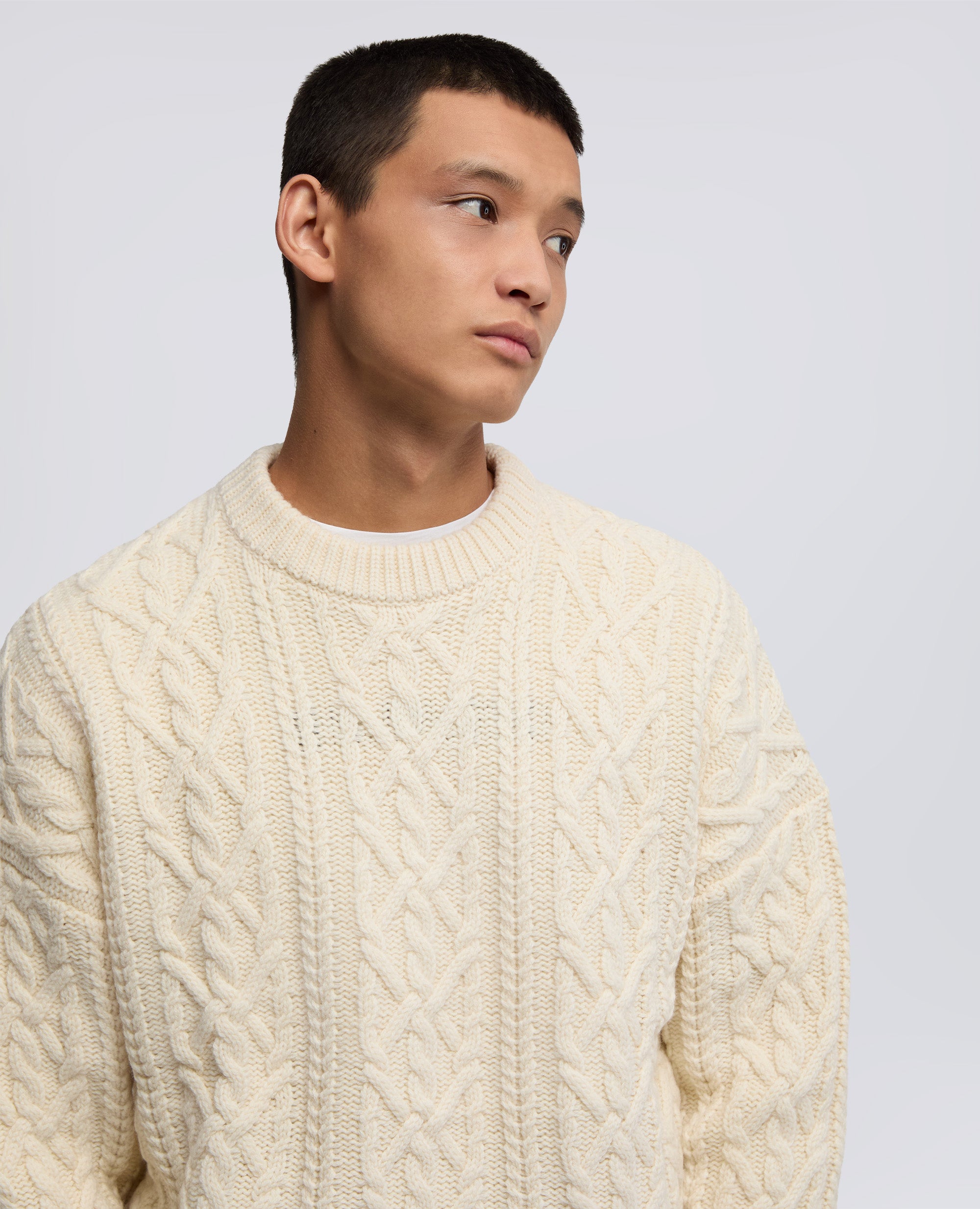 MAGLIA IN LANA A TRECCE-NATURALE-NATURAL-NATURAL-NATURLICH-NATUREL