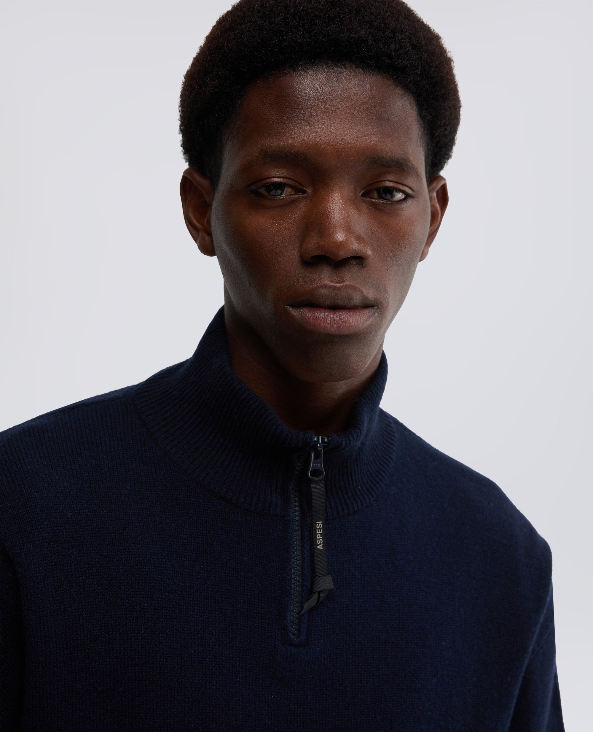 MAGLIA CON COLLO ALTO-NAVY-NAVY-AZUL MARINO-NAVY-NAVY