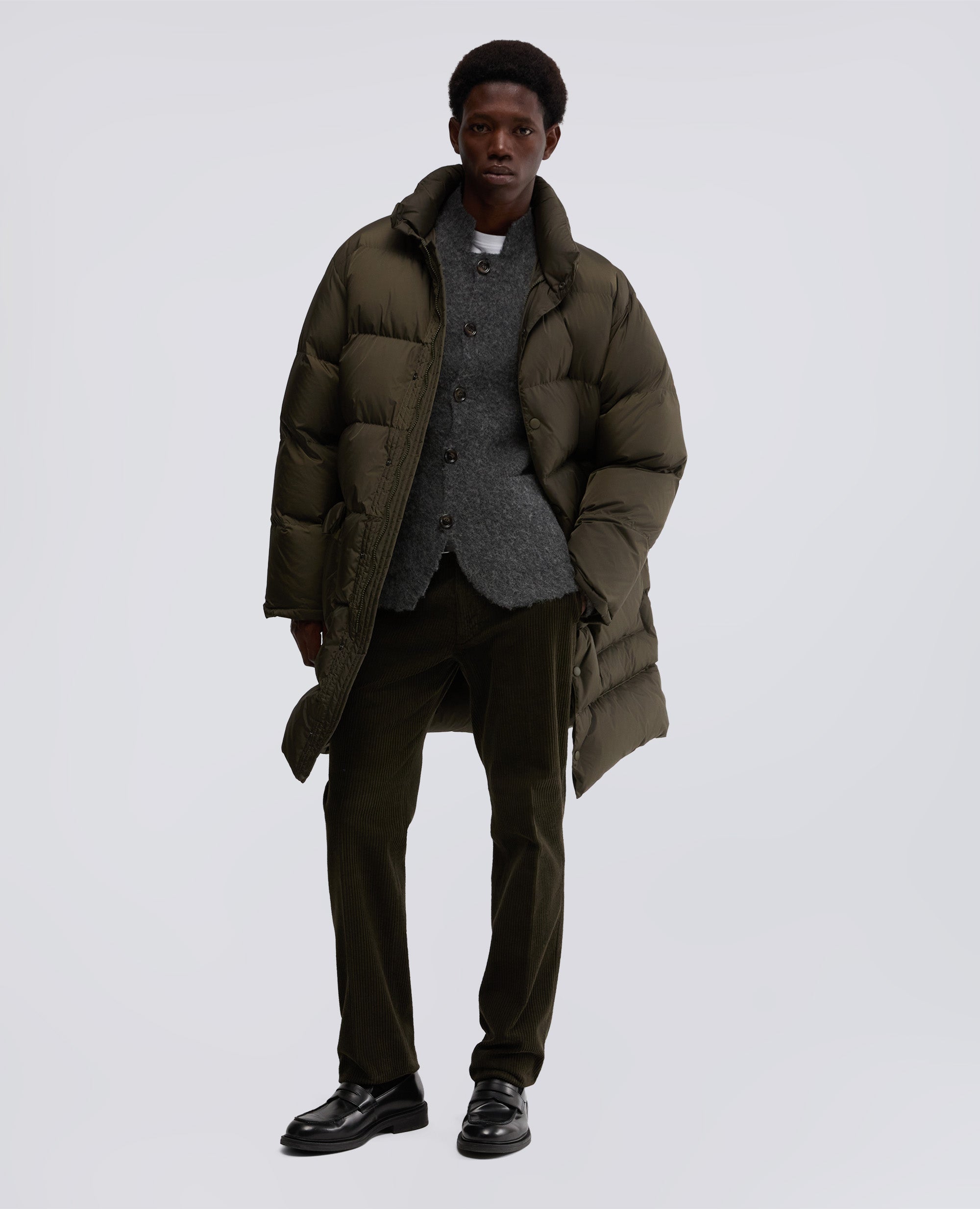 CARDIGAN IN LANA GARZATA-GRIGIO-GREY-GRIS-GRAU-GRIS