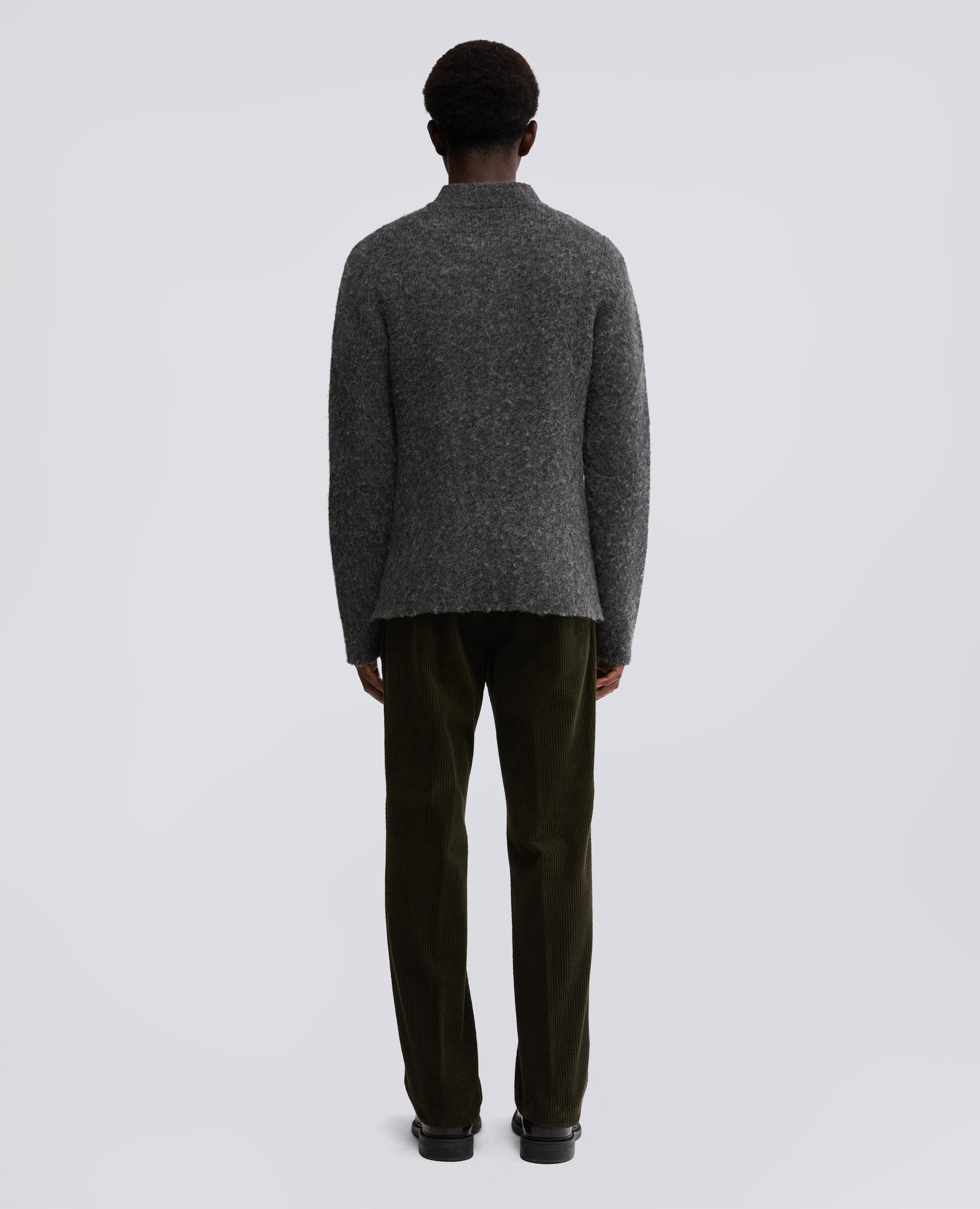 CARDIGAN IN LANA GARZATA-GRIGIO-GREY-GRIS-GRAU-GRIS