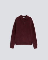 POLO IN LANA SHETLAND-BORDEAUX-BURGUNDY-BURDEOS-BURGUNDERROT-BORDEAUX