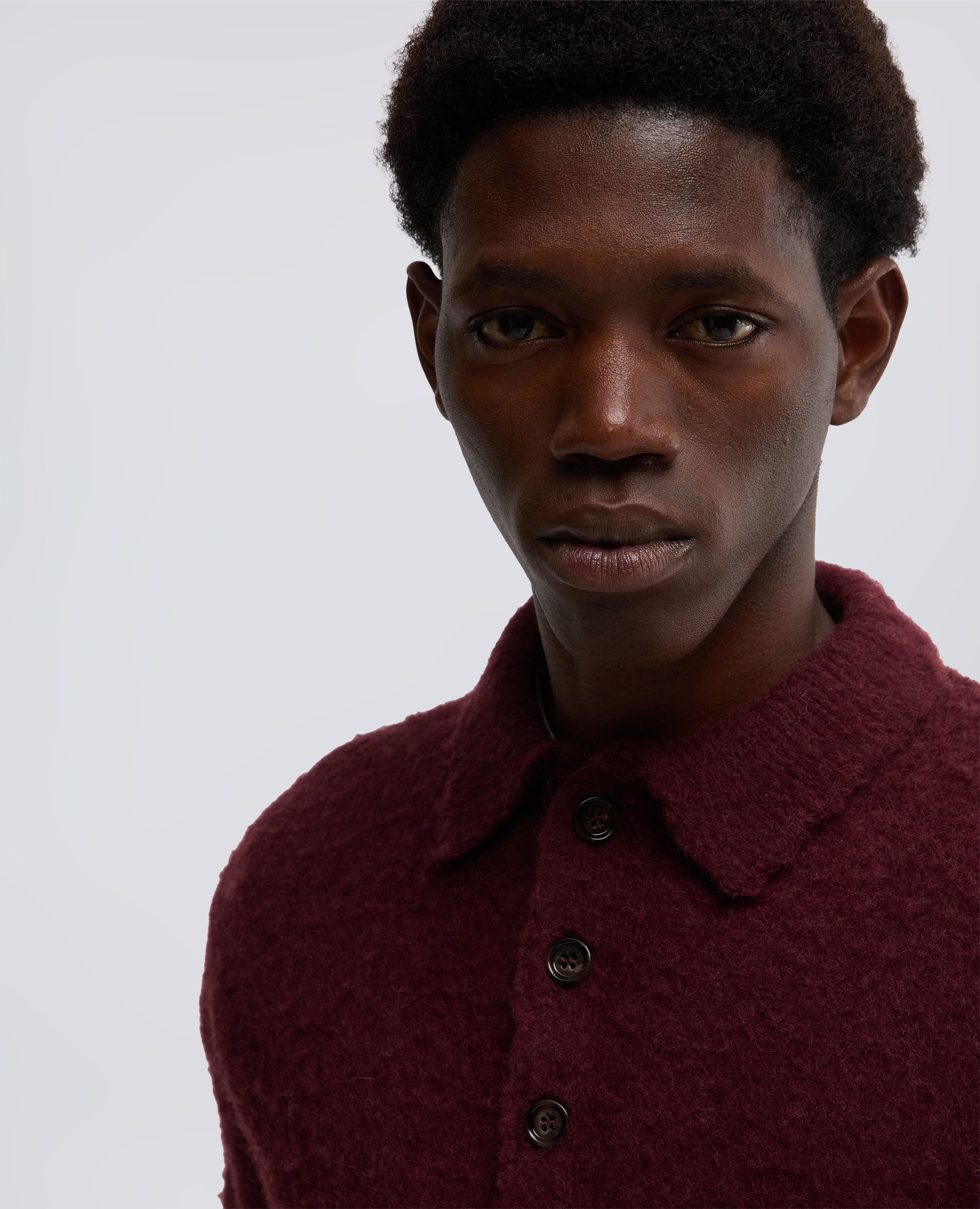 POLO IN LANA SHETLAND-BORDEAUX-BURGUNDY-BURDEOS-BURGUNDERROT-BORDEAUX