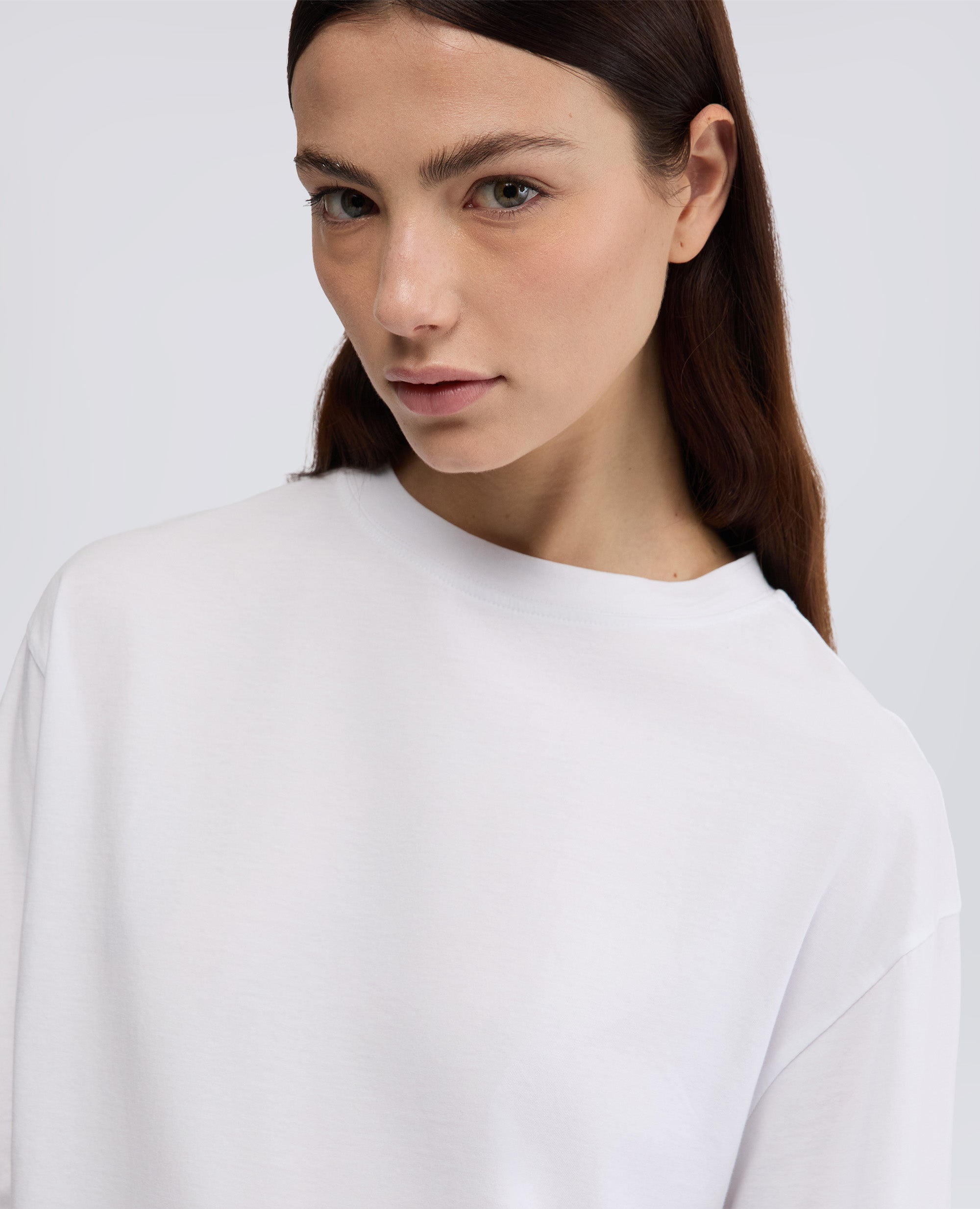 MAGLIA IN JERSEY DI COTONE-BIANCO-WHITE-BLANCO-WEISS-BLANC