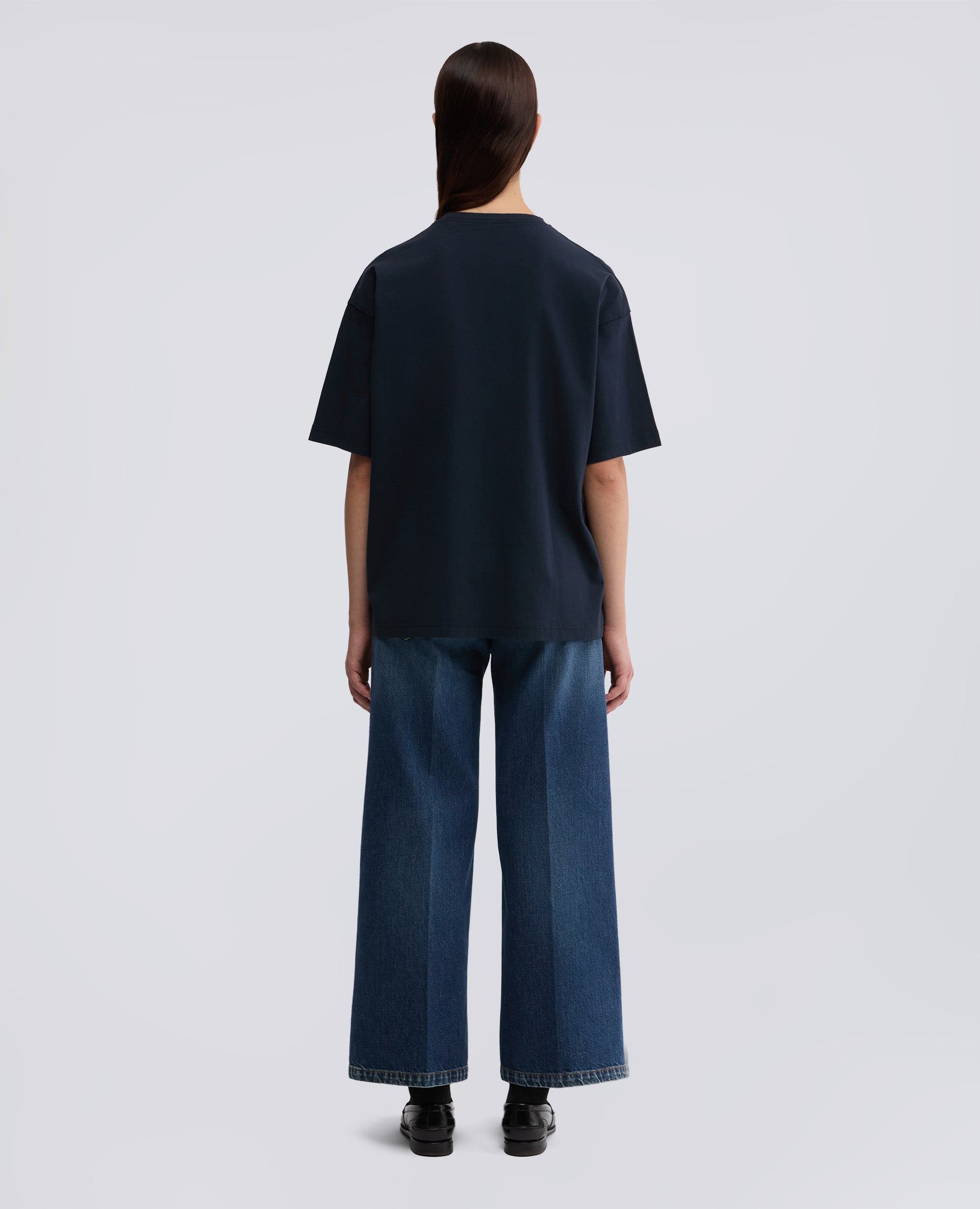 T-SHIRT IN JERSEY DI COTONE-NAVY-NAVY-AZUL MARINO-NAVY-NAVY