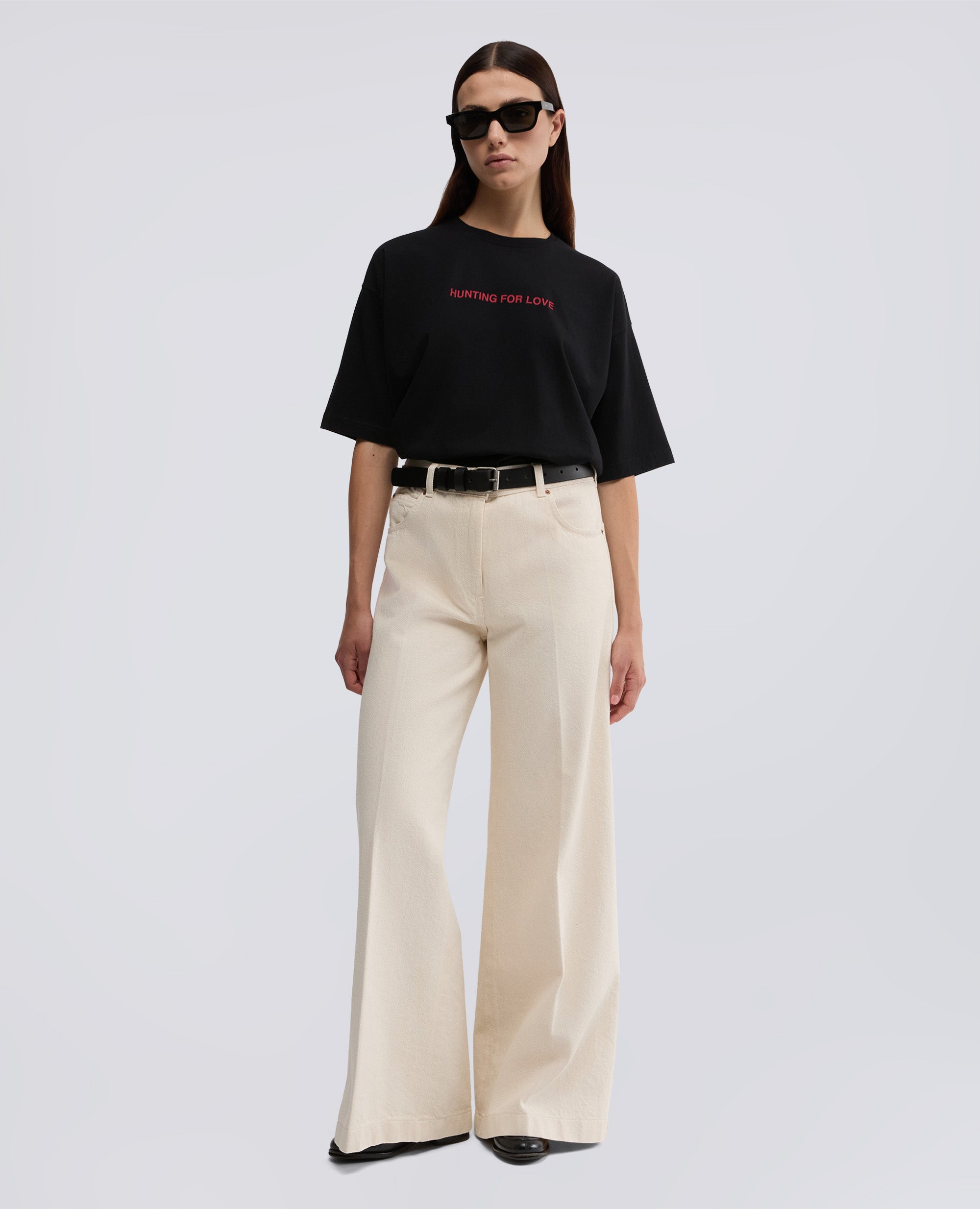 T-SHIRT IN JERSEY CON STAMPA-NERO-BLACK-NEGRO-SCHWARZ-NOIR