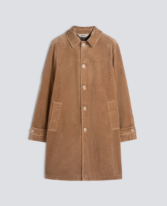 MANTEAU DROIT EN VELOURS COTELE DE COTON À COTES ANGLAISES - BEIGE - ASPESI