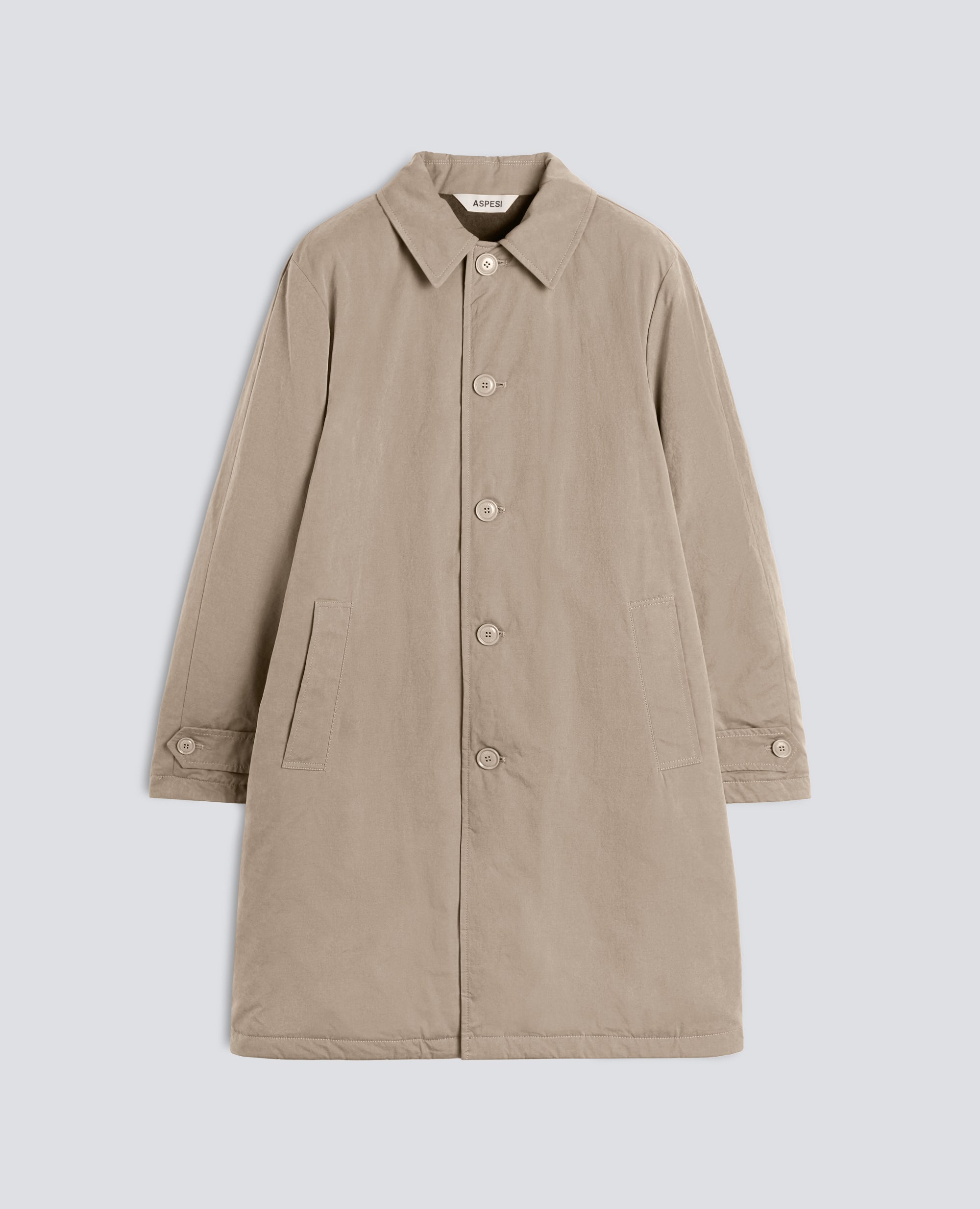 CAPPOTTO MONO PETTO IN TELA DRY WAX IMBOTTITO CON OVATTA THERMORE - BEIGE - ASPESI
