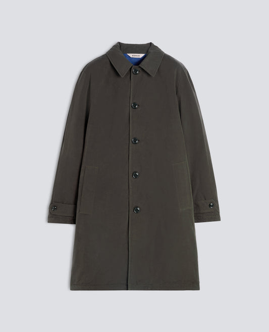 MANTEAU DROIT EN TOILE DRY WAX MATELASSE AVEC OUATE THERMORE - GRIS - ASPESI