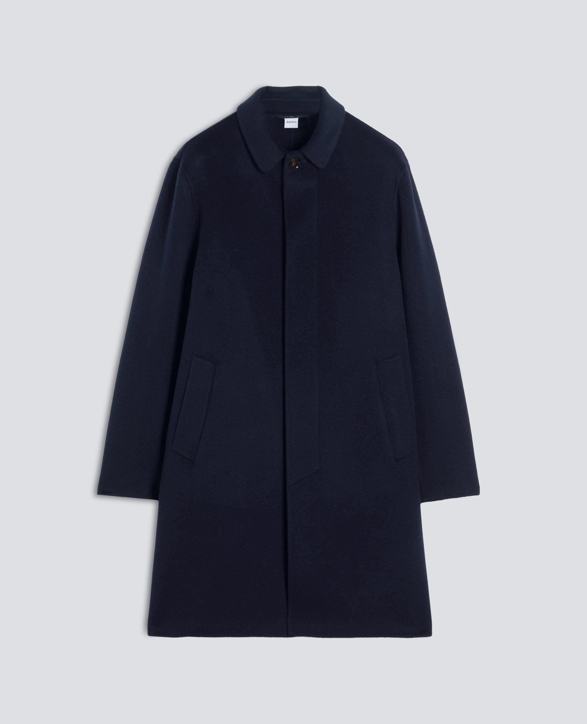 CAPPOTTO -NEW VIRTUOSO- MONOPETTO IN LANA DOUBLE - BLU - ASPESI