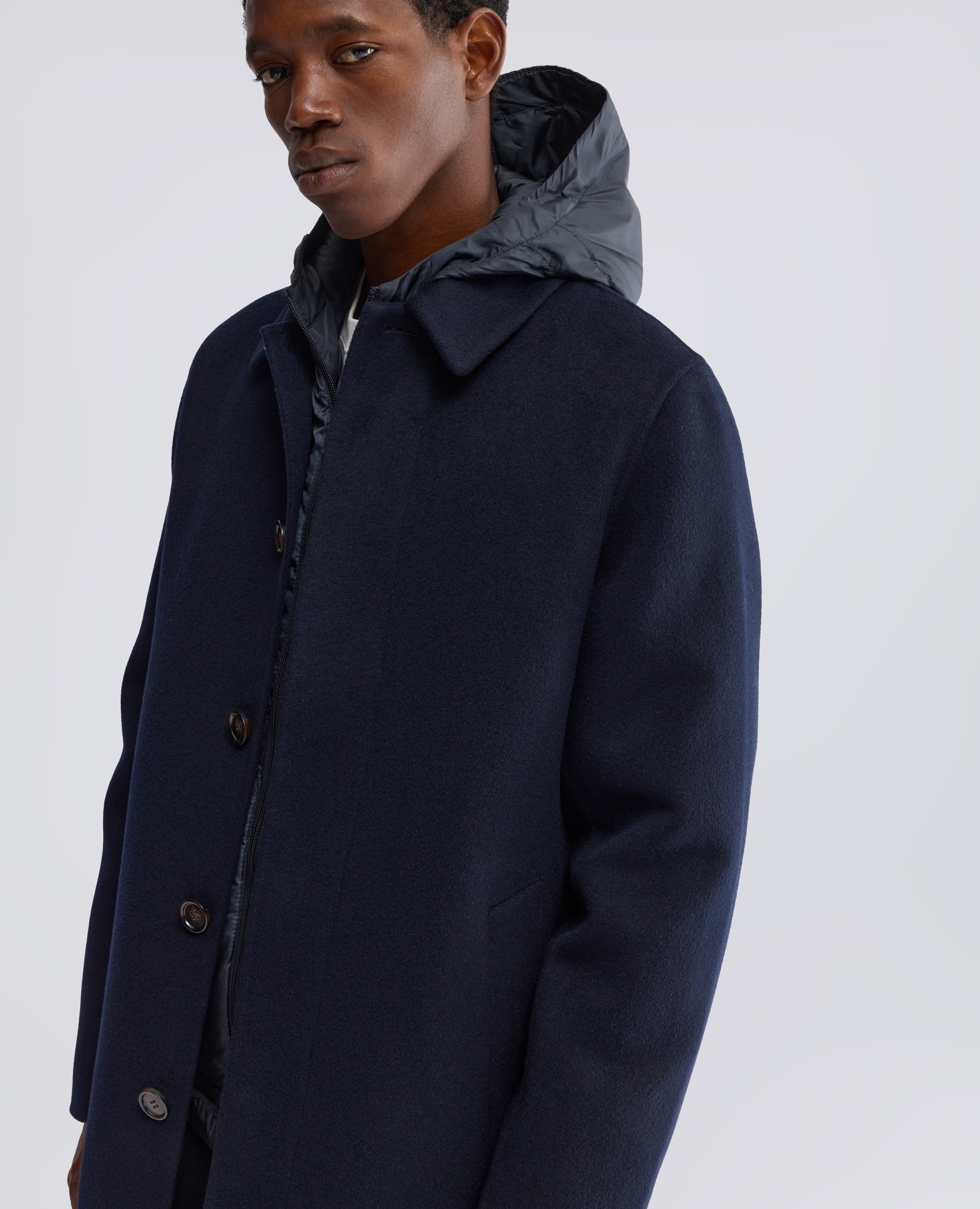 CAPPOTTO -NEW VIRTUOSO- MONOPETTO IN LANA DOUBLE - BLU - ASPESI