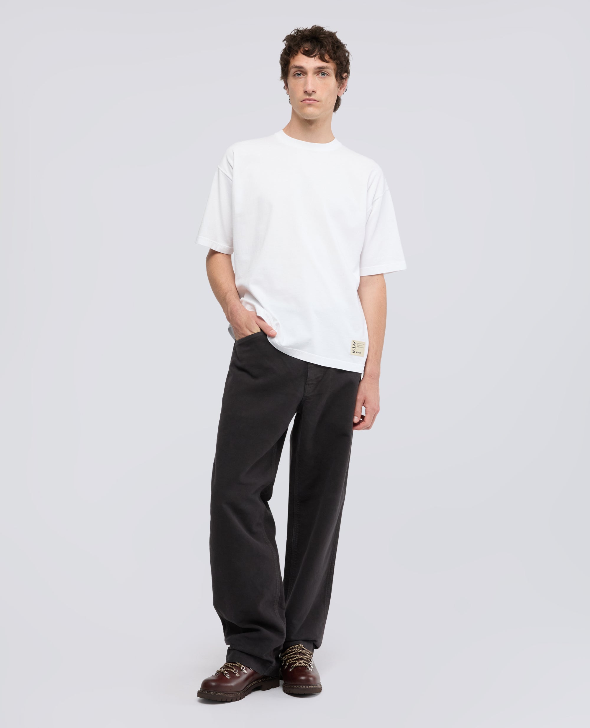 T-SHIRT IN JERSEY DI COTONE TINTO CAPO - BIANCO - ASPESI