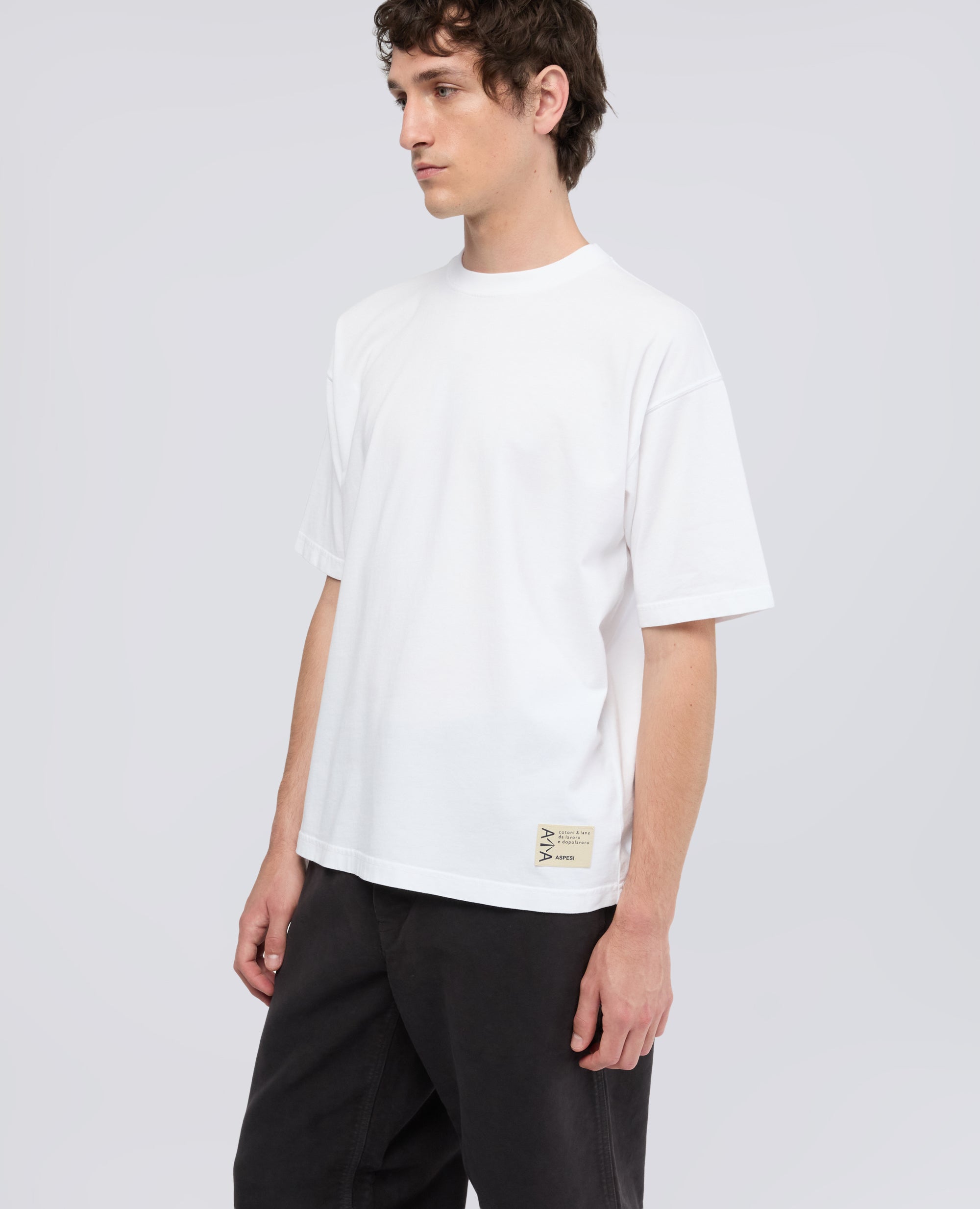 T-SHIRT IN JERSEY DI COTONE TINTO CAPO - BIANCO - ASPESI
