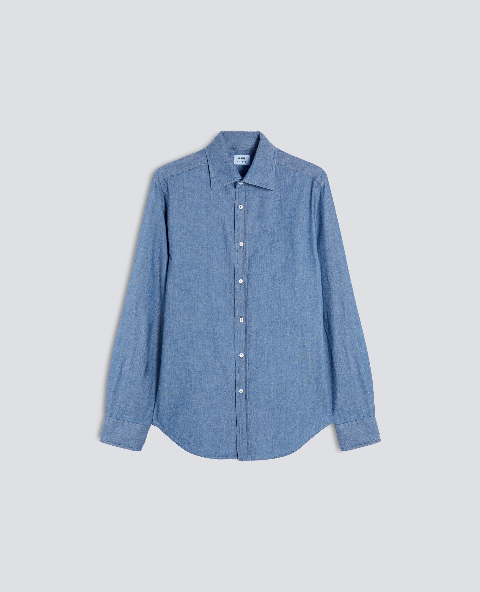 CAMICIA IN CHAMBRAY DI COTONE GIAPPONESE - DENIM MEDIO - ASPESI