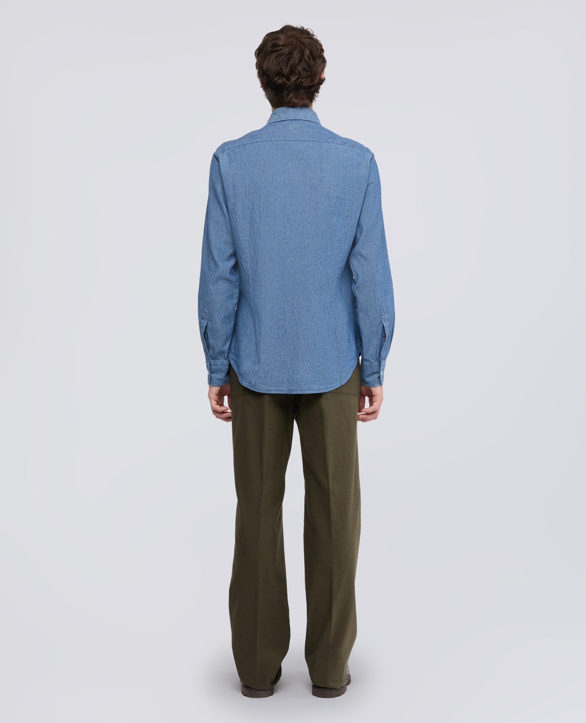 CAMICIA IN CHAMBRAY DI COTONE GIAPPONESE - DENIM MEDIO - ASPESI