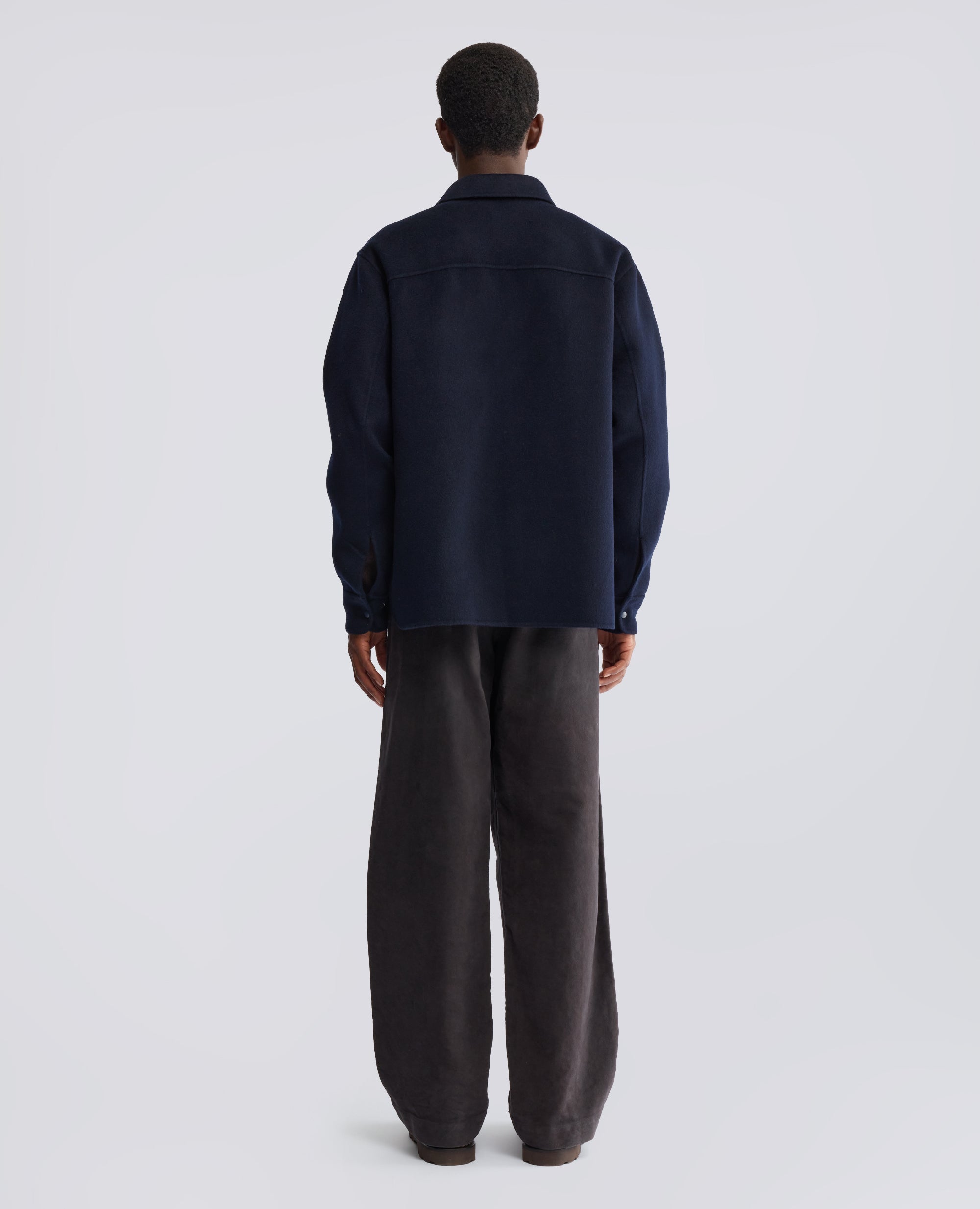 DOUBLE-FACED WOOL -13- SHIRT - BLUE - ASPESI