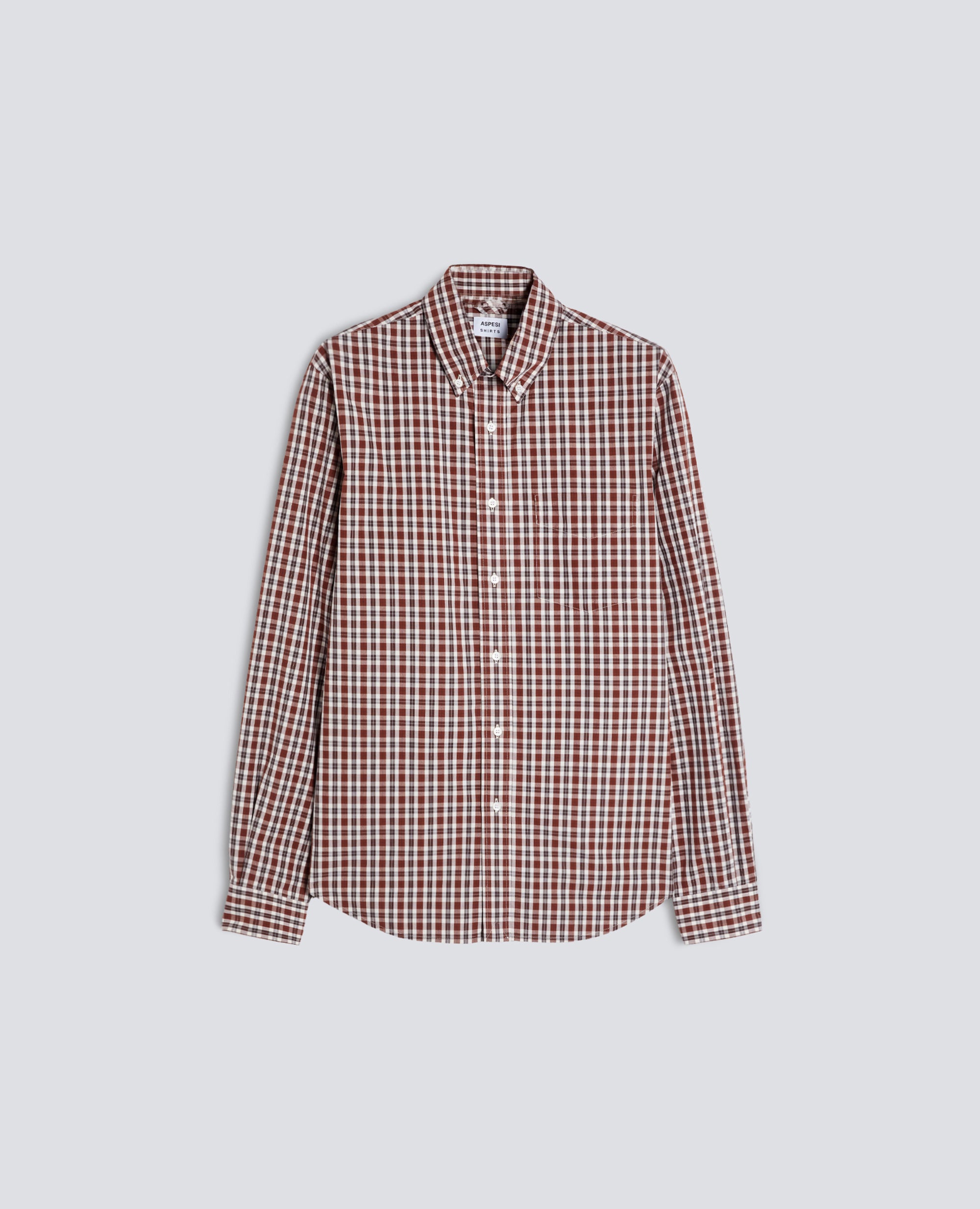 CAMISA DE ALGODON OXFORD CON CUELLO BUTTON-DOWN - MULTICOLOR - ASPESI