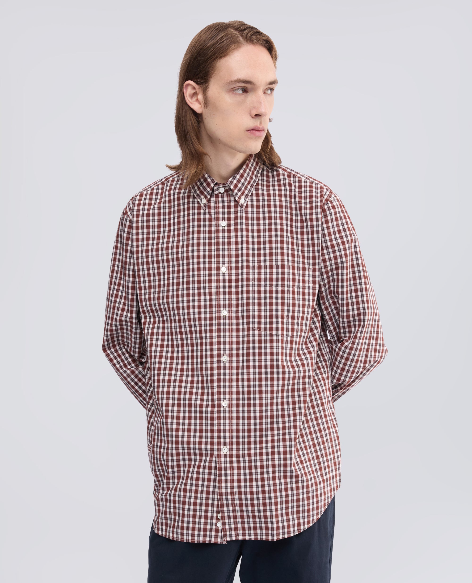 CAMISA DE ALGODON OXFORD CON CUELLO BUTTON-DOWN - MULTICOLOR - ASPESI