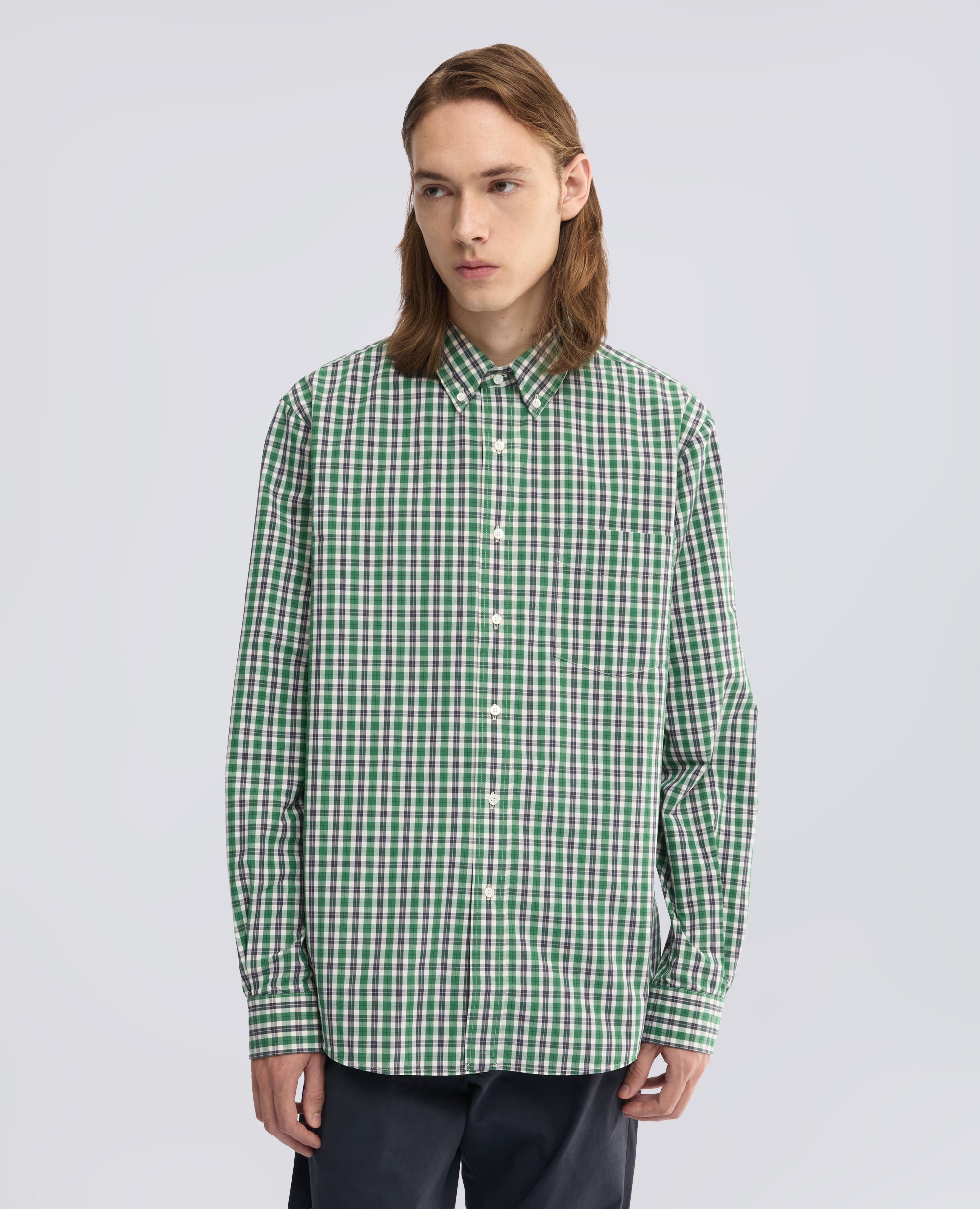 CAMICIA IN COTONE OXFORD CON COLLO BUTTON DOWN - VERDE - ASPESI