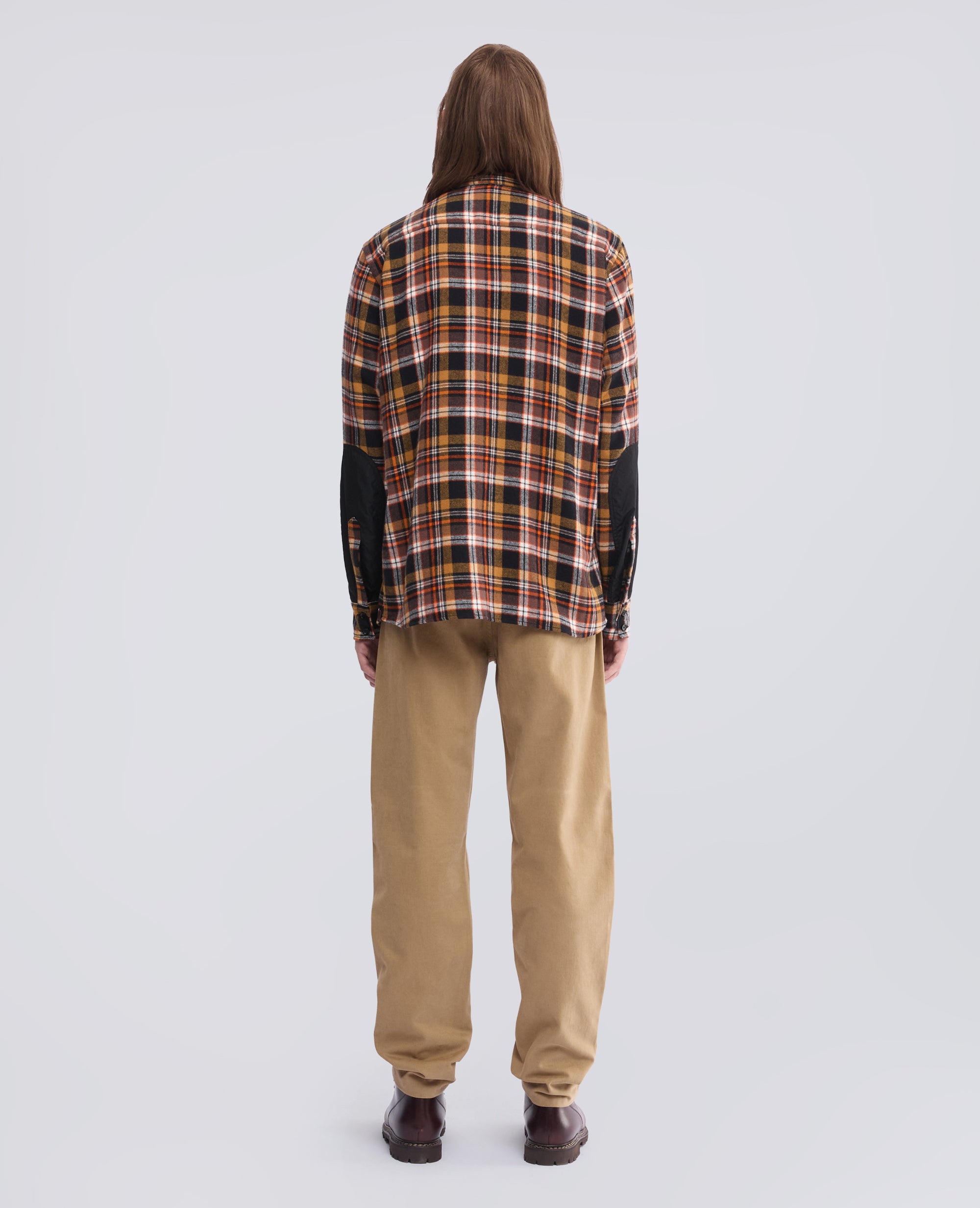 CAMICIA IN FLANELLA CHECK DI COTONE GARZATA - MARRONE - ASPESI