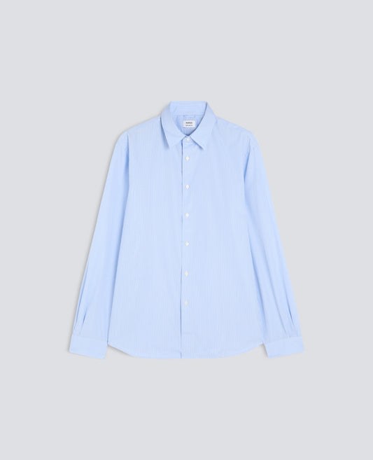 STRIPED COTTON POPLIN SHIRT - LIGHT BLUE - ASPESI