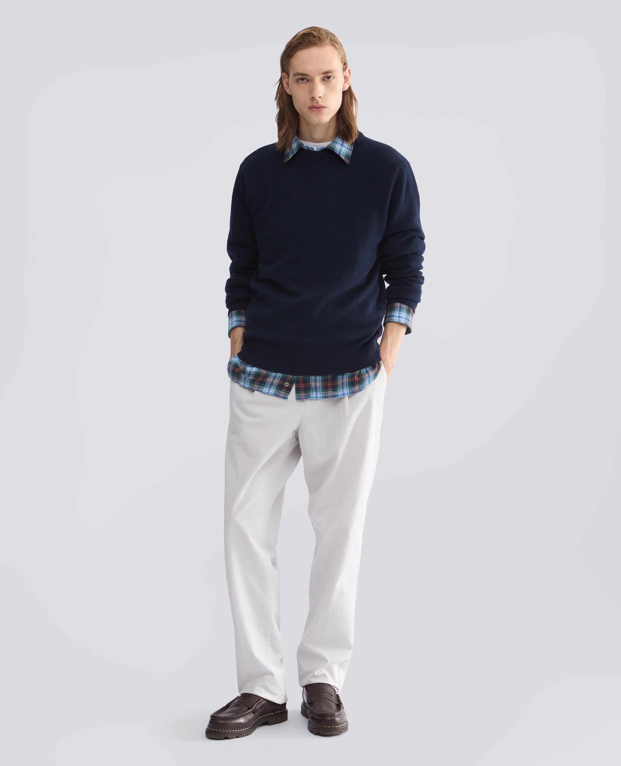 CAMICIA IN FLANELLA DI COTONE - AZZURRO - ASPESI