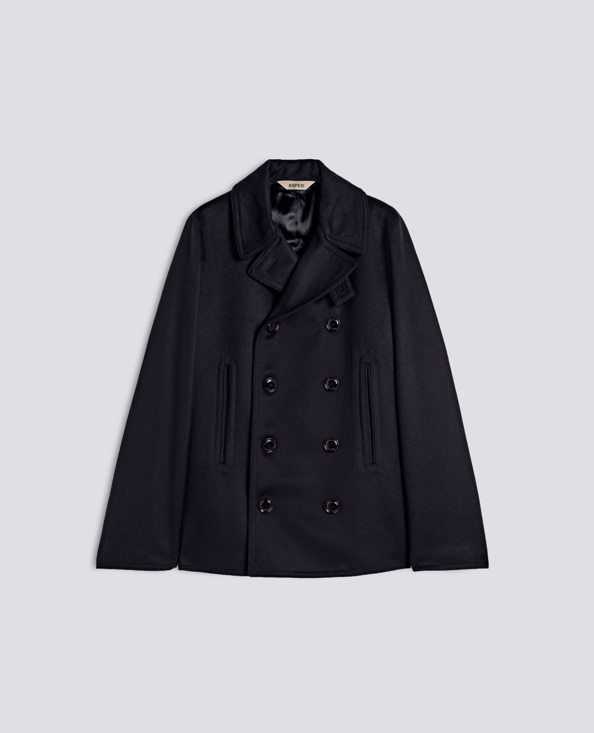 CABAN EN LODEN DE LAINE ET ALPAGA MATELASSE AVEC THERMORE - BLEU - ASPESI