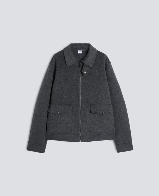 BLOUSON EN DOUBLE LAINE - GRIS - ASPESI