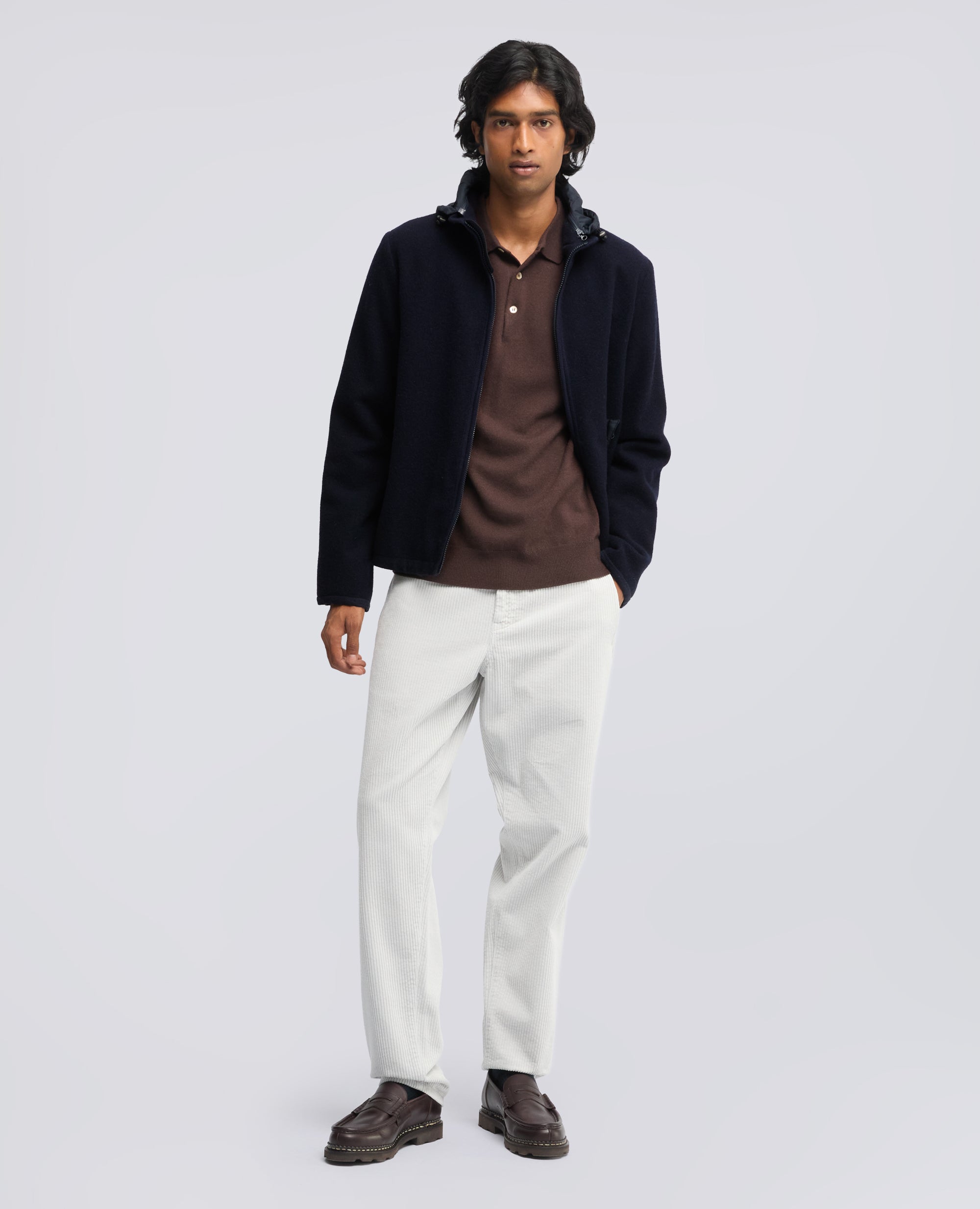 JACKE AUS SHETLAND-WOLLE - BLU - ASPESI