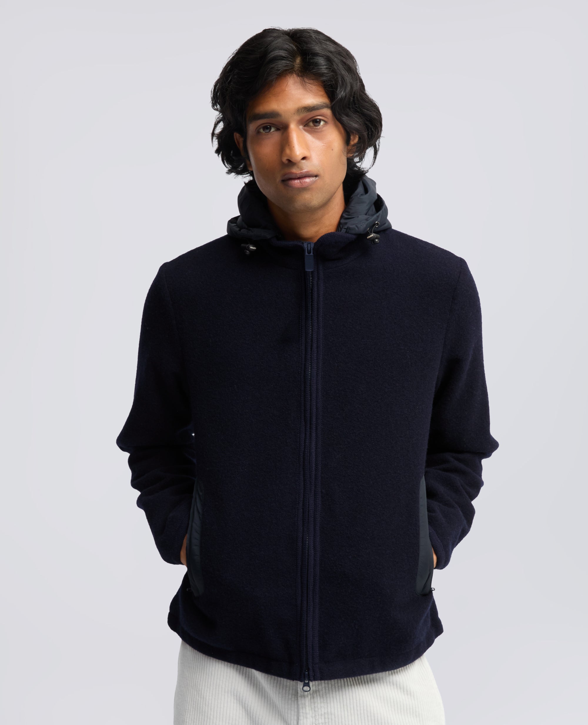 JACKE AUS SHETLAND-WOLLE - BLU - ASPESI