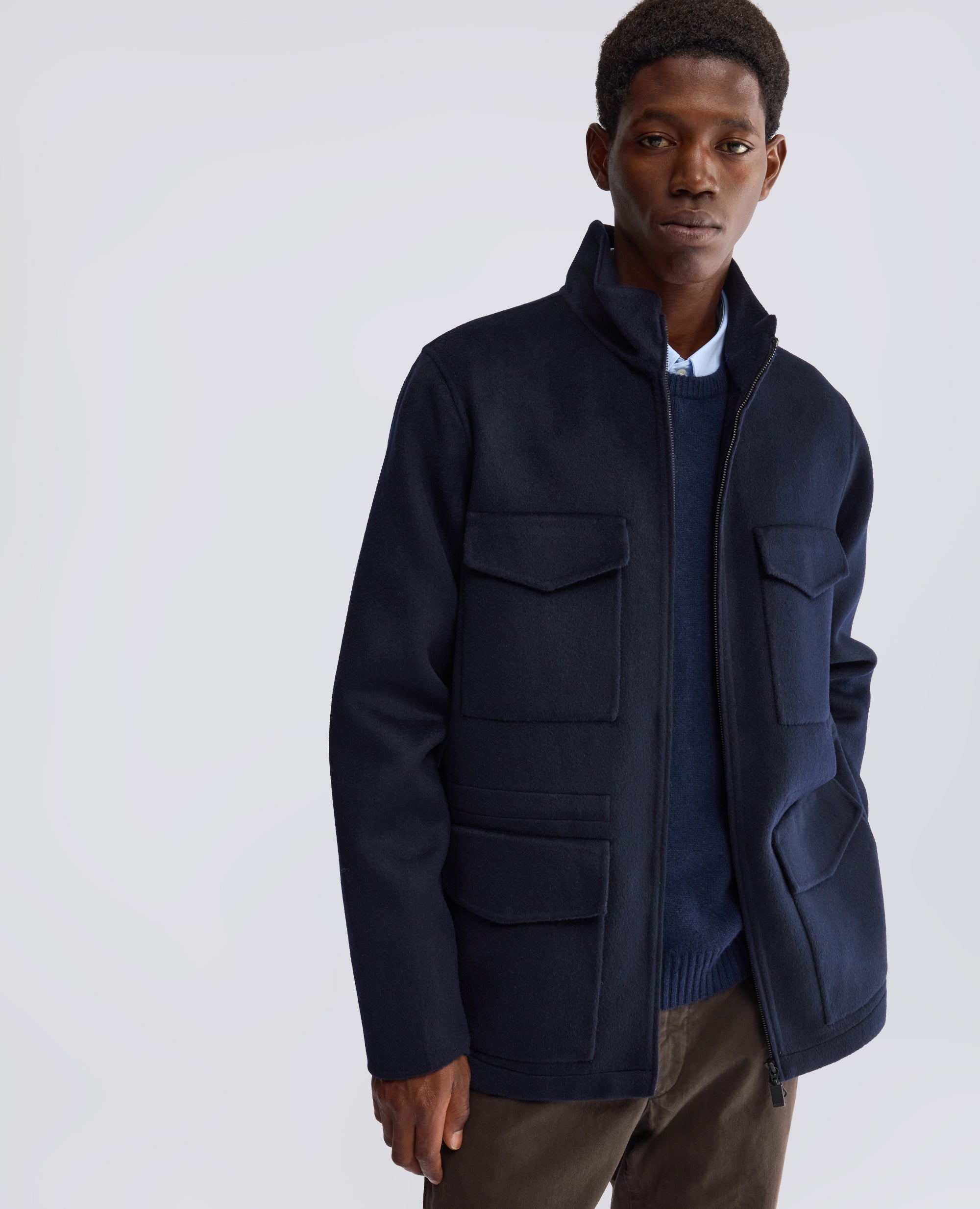FELDJACKE NELSON AUS DOUBLE-WOLLGEWEBE - BLAU - ASPESI