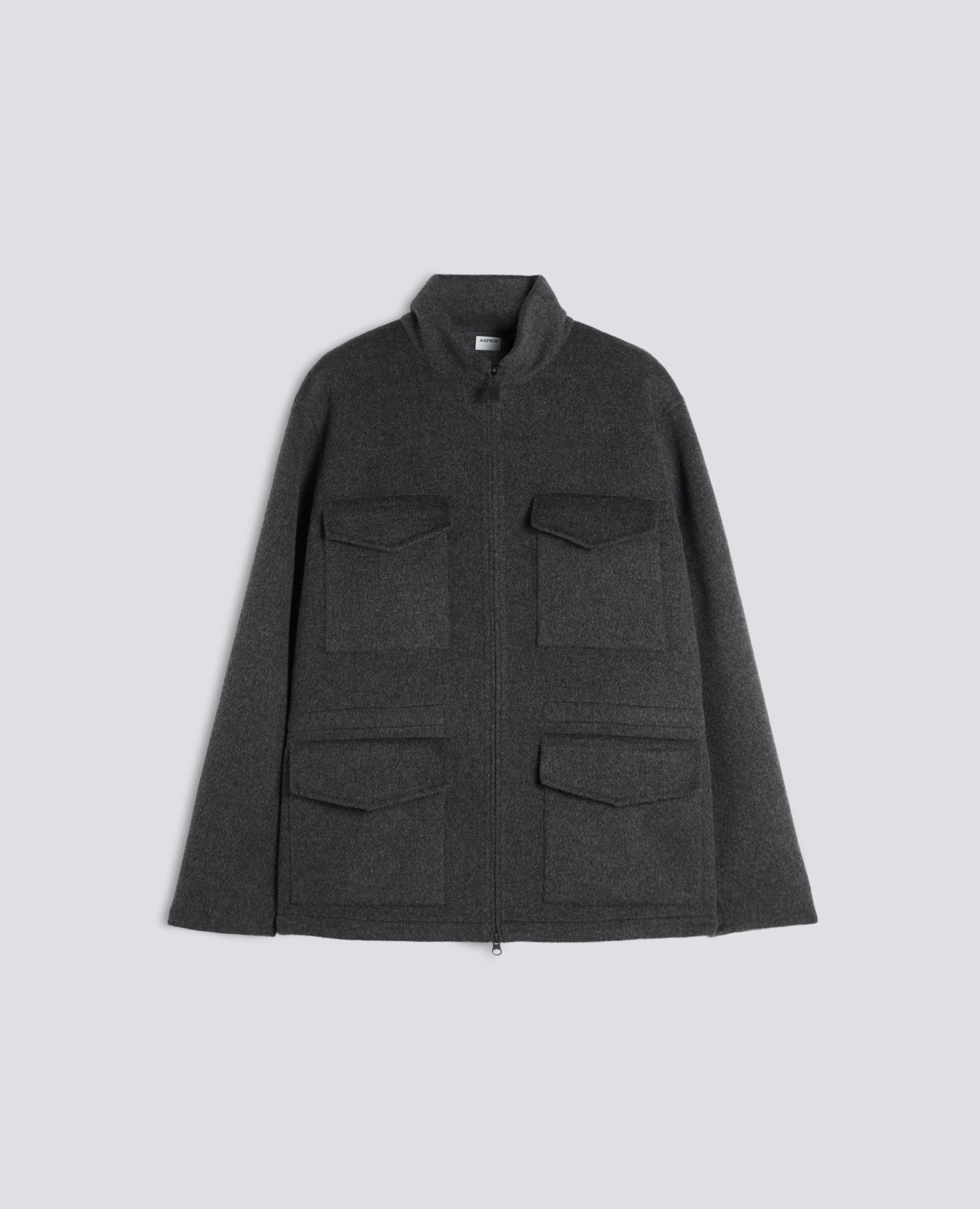 DOUBLE WOOL FIELD JACKET - GREY - ASPESI