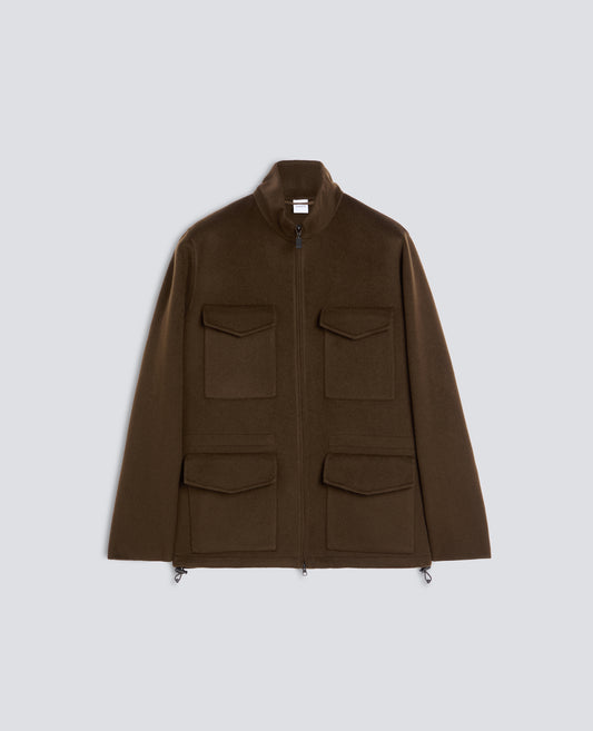 FIELD JACKET IN DOUBLE DI LANA - MARRONE - ASPESI