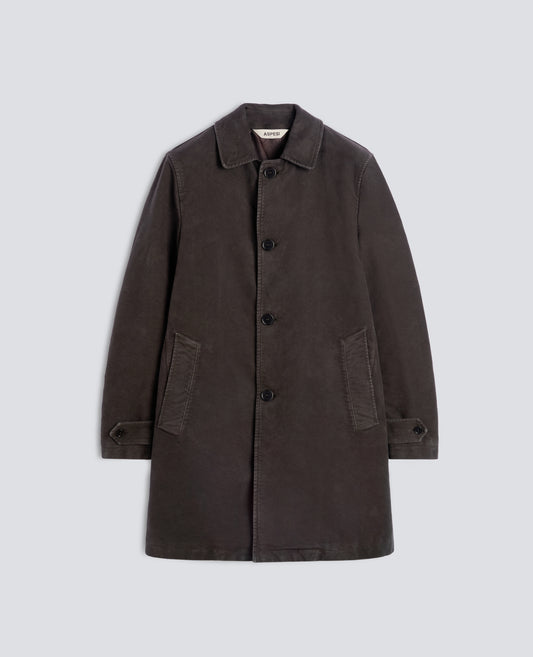 MANTEAU PERFETTO EN FLANELLE DE COTON - MARRON - ASPESI