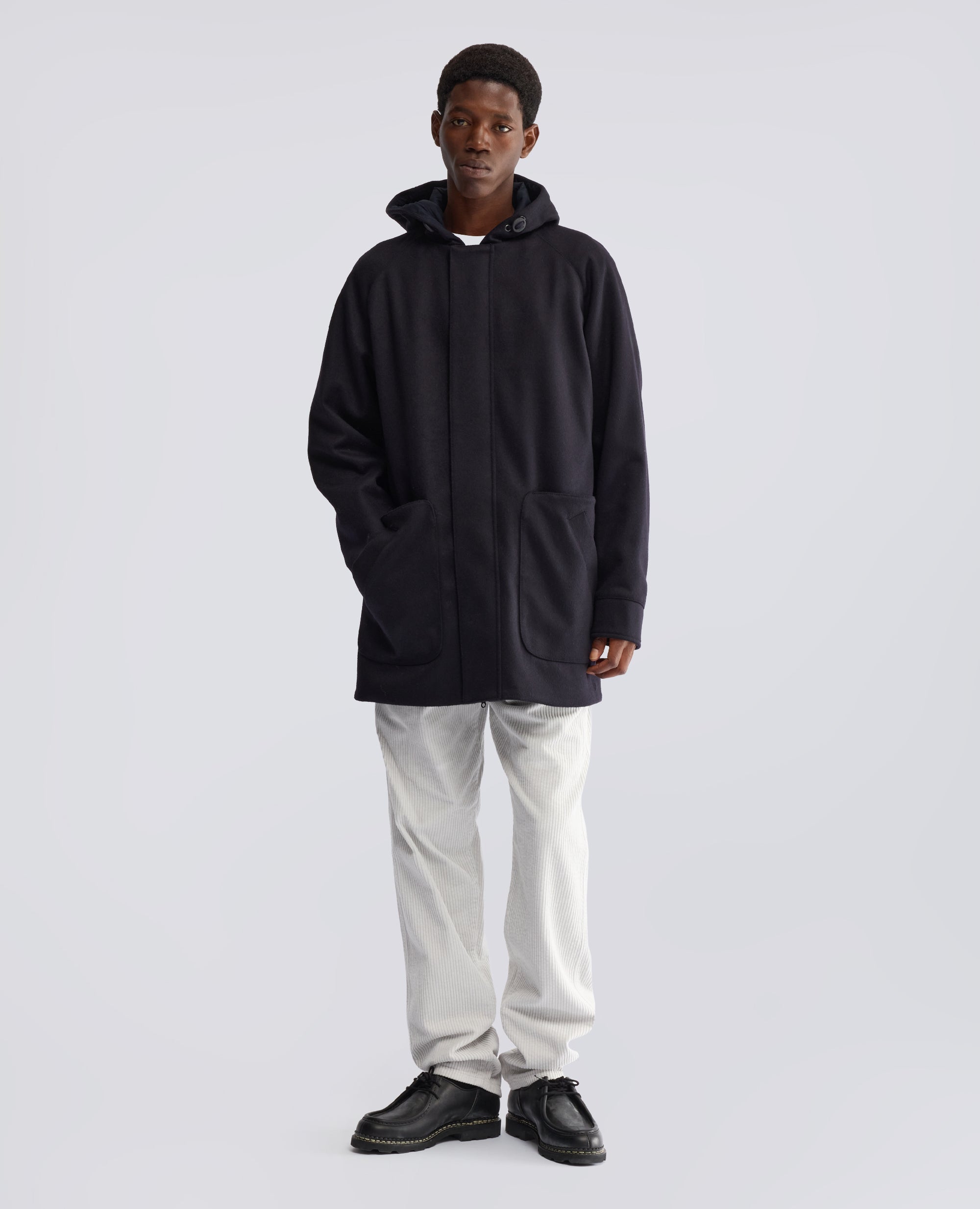 WOOL AND ALPACA LODEN PARKA WITH THERMORE® WADDING - BLUE - ASPESI
