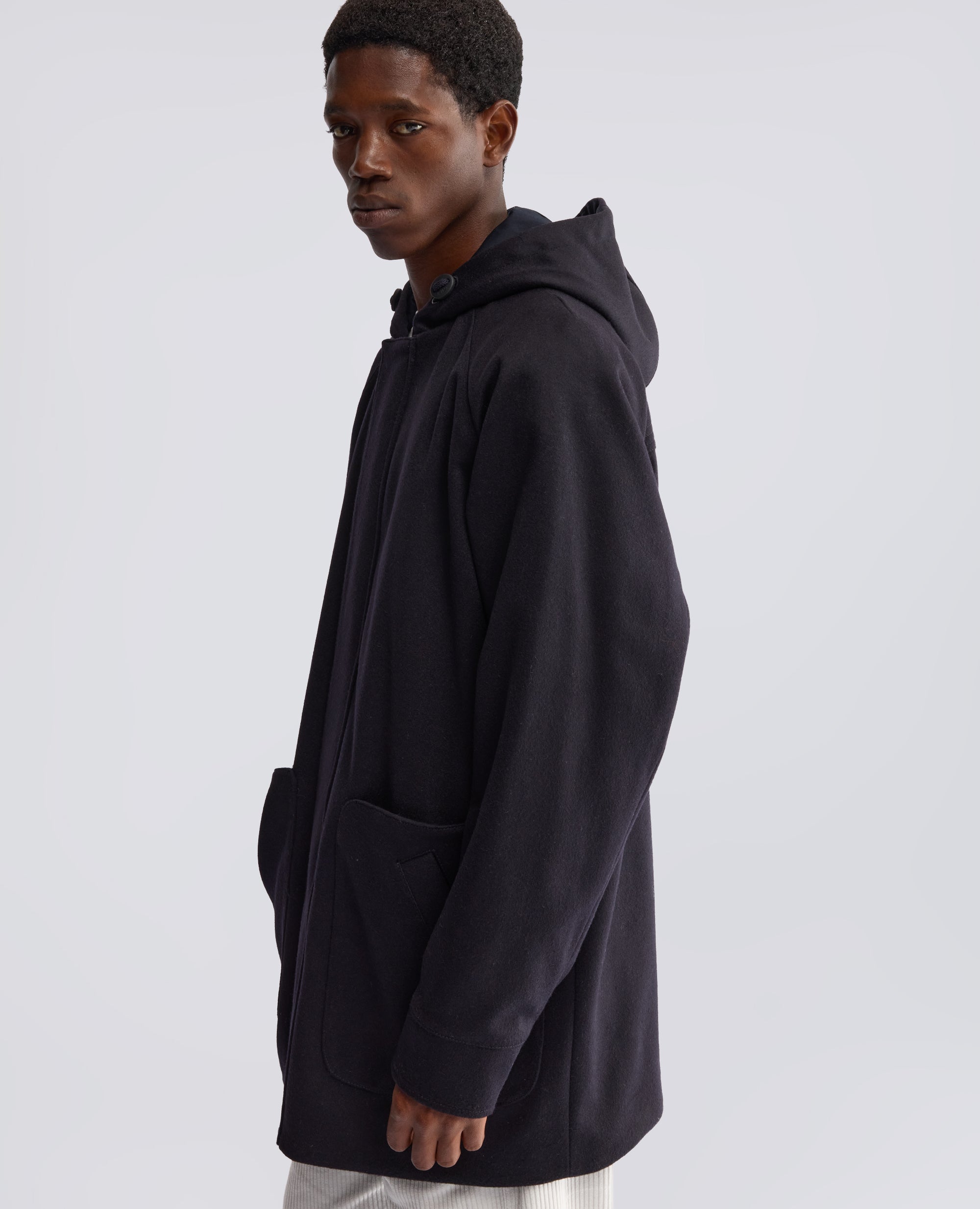 WOOL AND ALPACA LODEN PARKA WITH THERMORE® WADDING - BLUE - ASPESI
