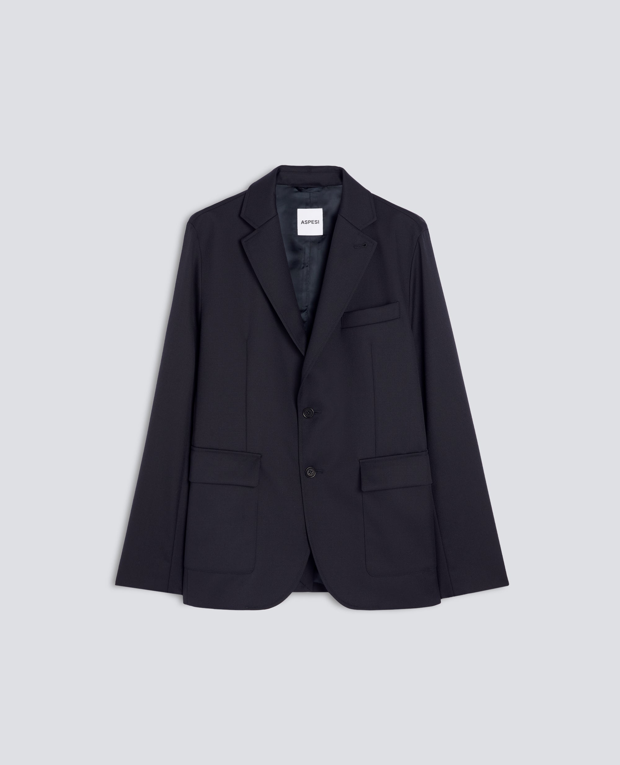 BLAZER AUS GABARDINE AUS REINER SCHURWOLLE - BLAU - ASPESI
