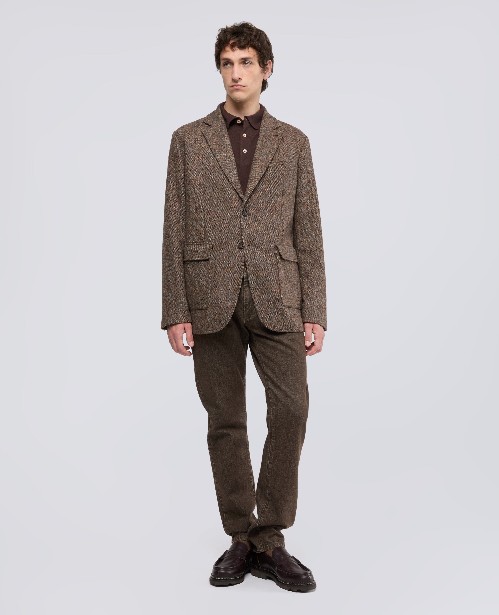 BLAZER IN PURA LANA VERGINE TINTO FILO - MARRONE - ASPESI