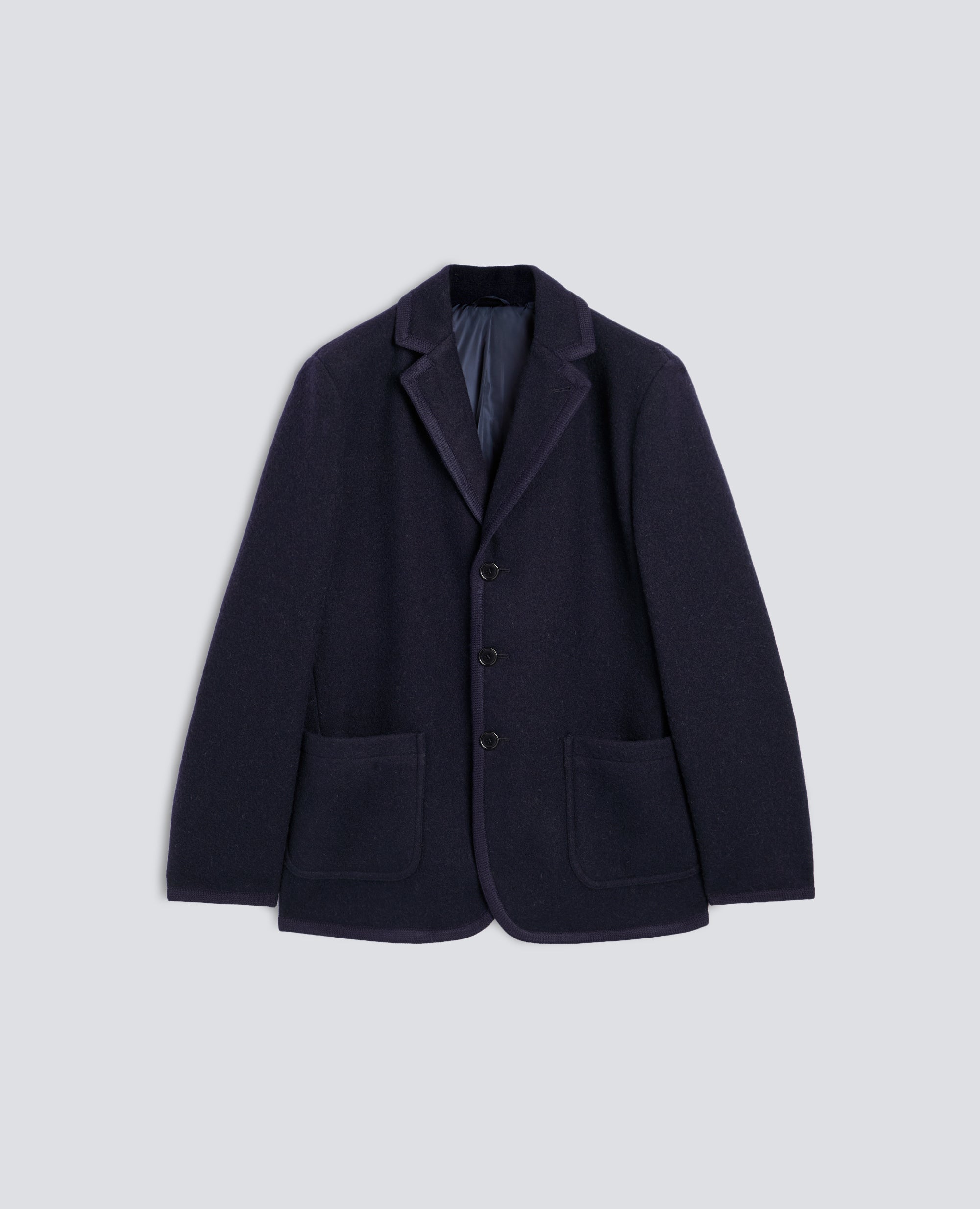 BLAZER IN SHETLAND DI PURA LANA VERGINE - NAVY - ASPESI