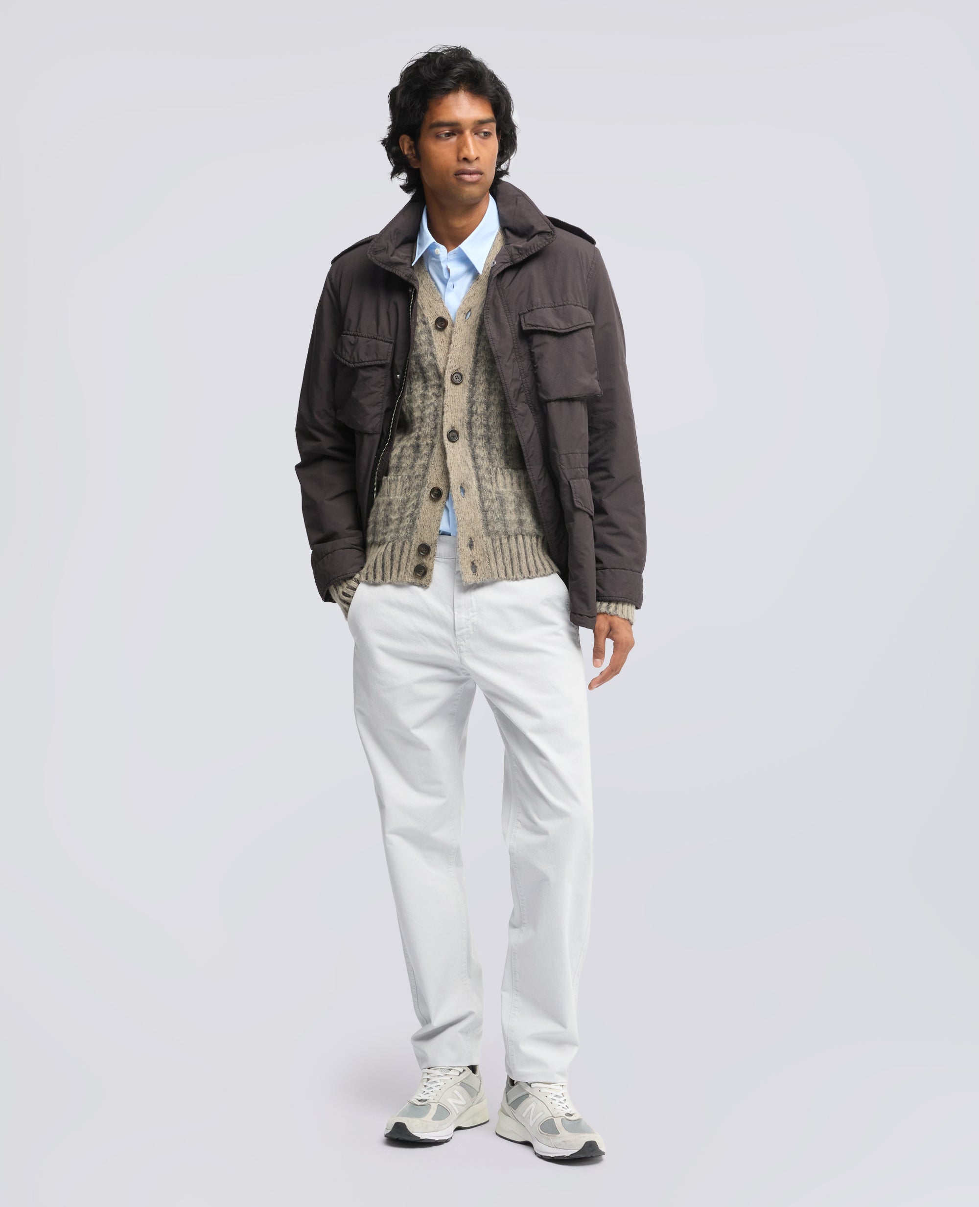 PANTALONE CHINO IN GABARDINA DI COTONE TINTO CAPO - PERLA - ASPESI