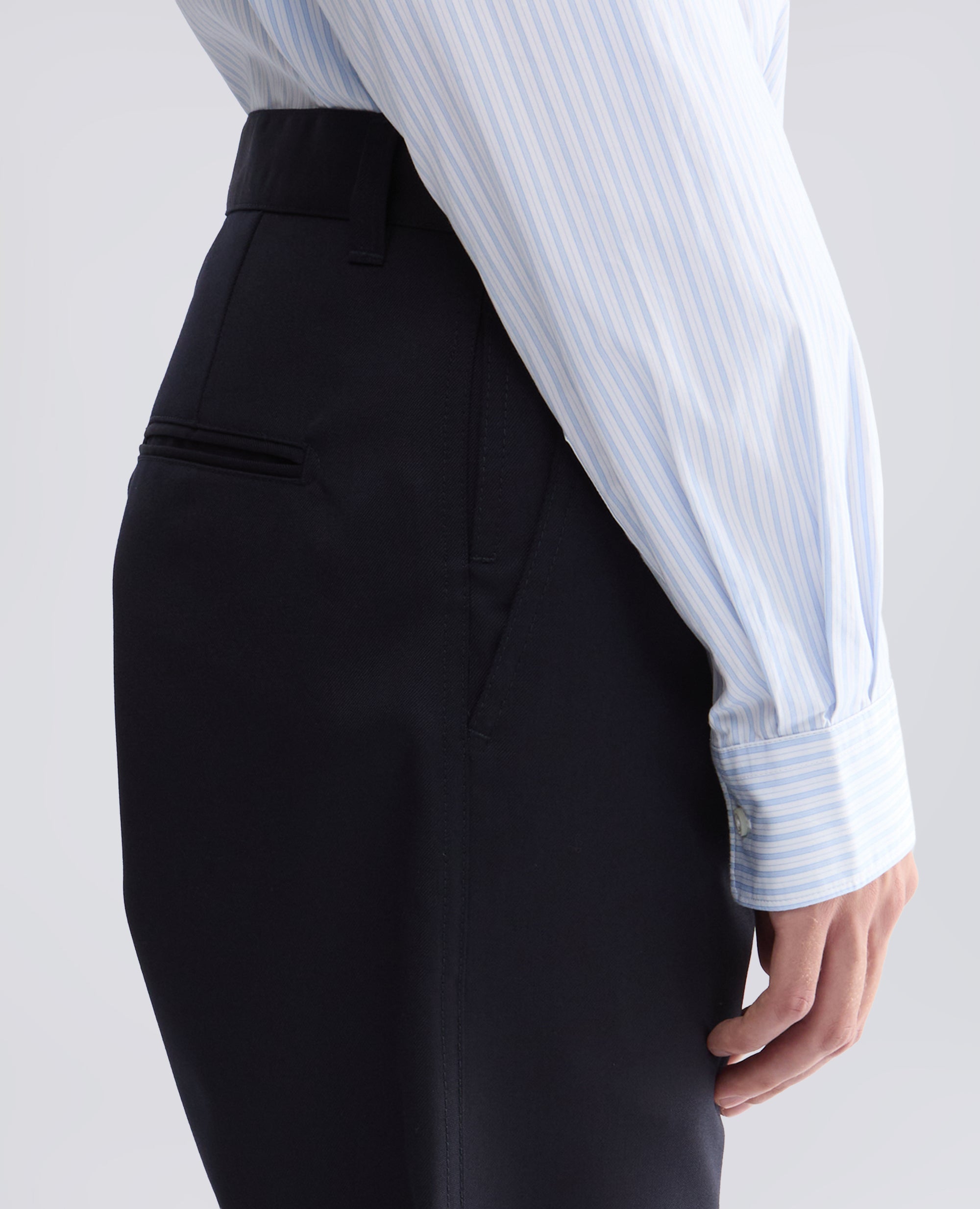 PANTALON CHINO EN GABARDINA DE LANA VIRGEN - AZUL - ASPESI