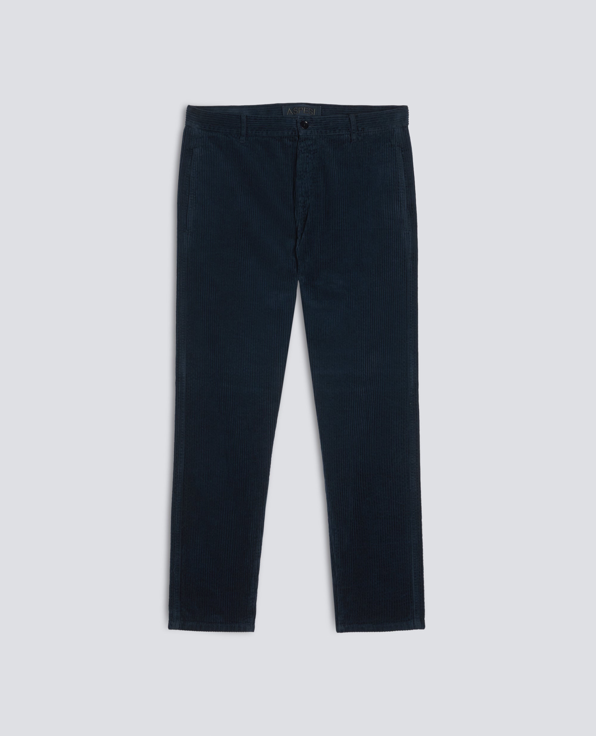 PANTALONE CHINO IN VELLUTO DI COTONE 500 RIGHE, TINTO CAPO - NAVY - ASPESI