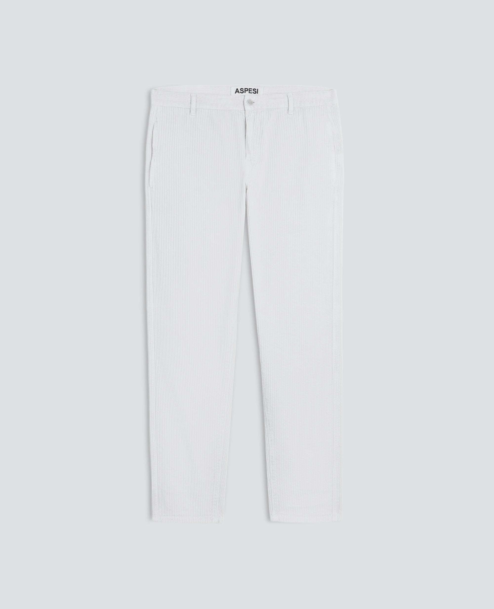 PANTALONE CHINO IN VELLUTO DI COTONE 500 RIGHE, TINTO CAPO - PERLA - ASPESI
