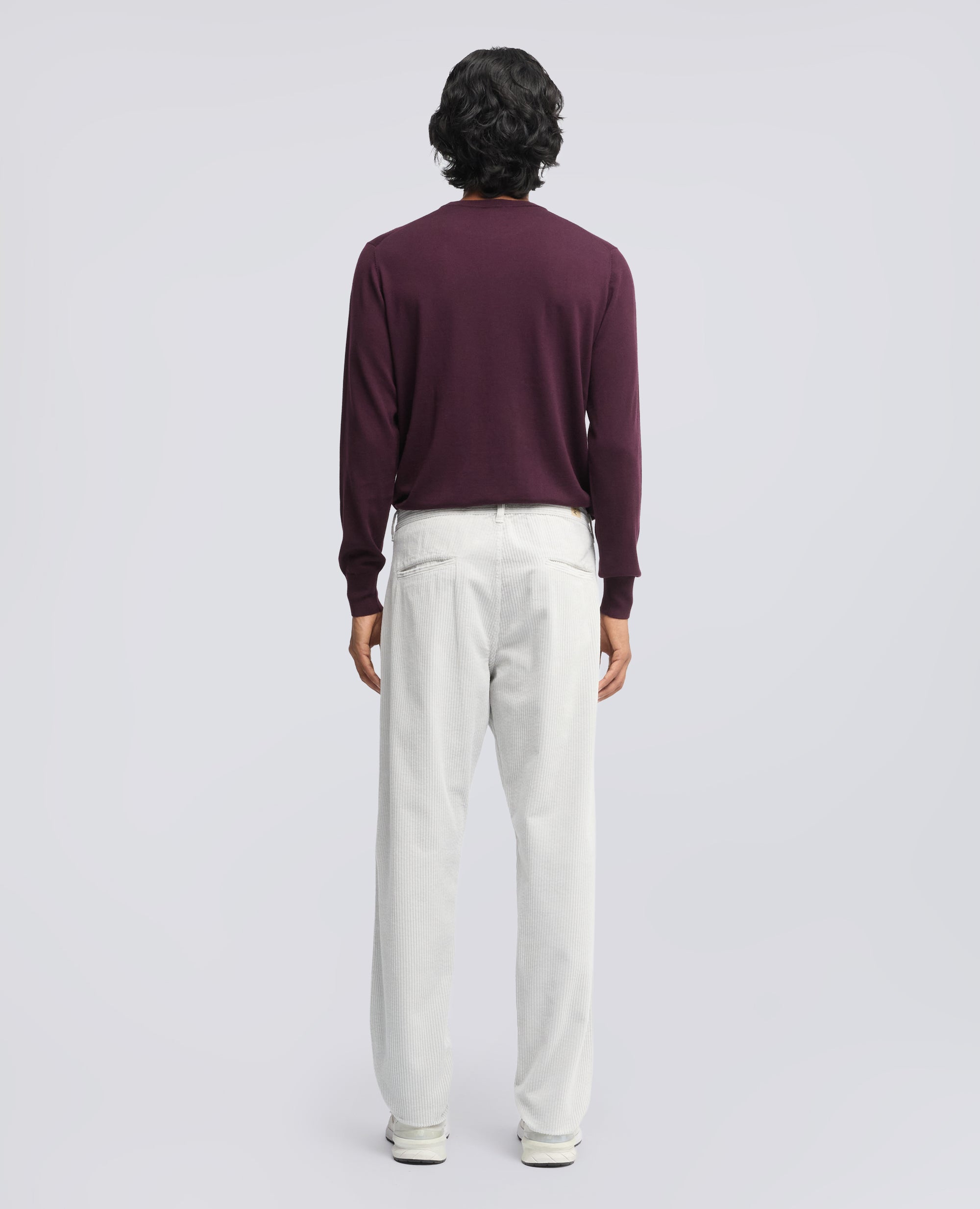 PANTALONE CHINO IN VELLUTO DI COTONE 500 RIGHE, TINTO CAPO - PERLA - ASPESI
