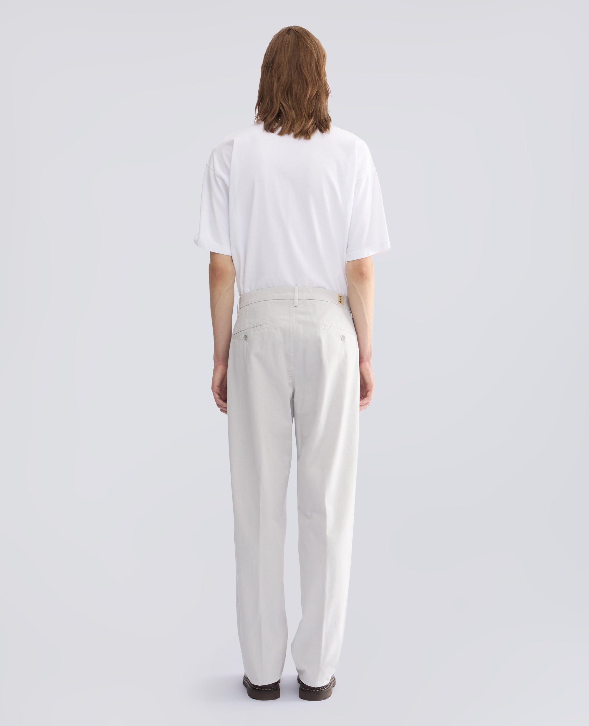STUCKGEFARBTE HOSE MIT EINEM ABNAHER AUS BAUMWOLL-GABARDINE - GRAU - ASPESI