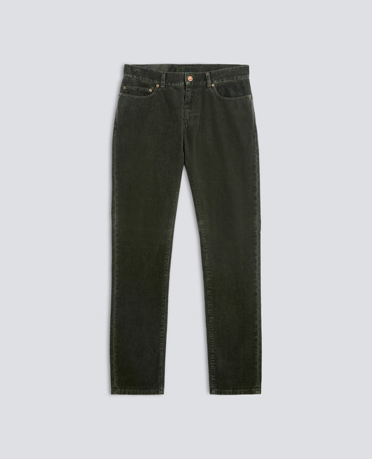 1000-LINE COTTON CORDUROY FIVE-POCKET TROUSERS - GREEN - ASPESI